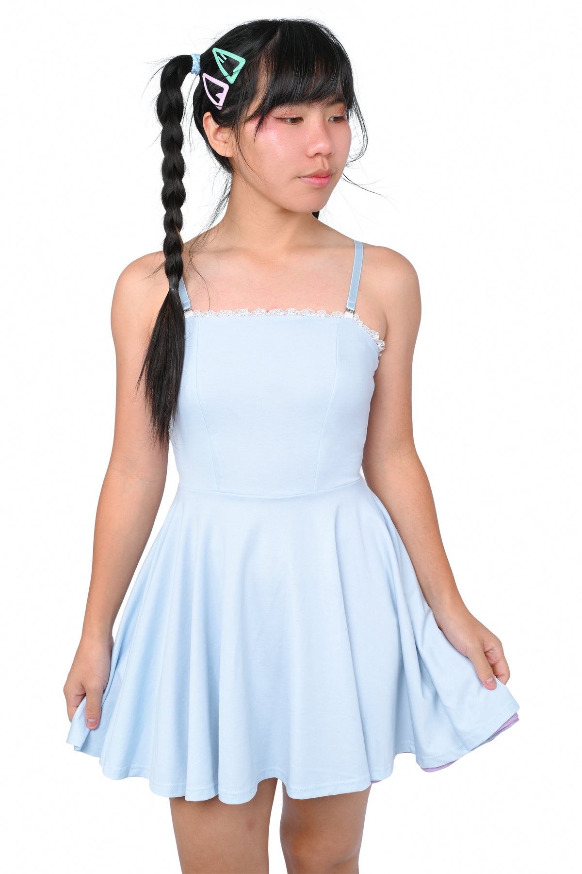 lavender skater dresses Chic Lavender Dress - Skater Dress - Lavender Lace Dress