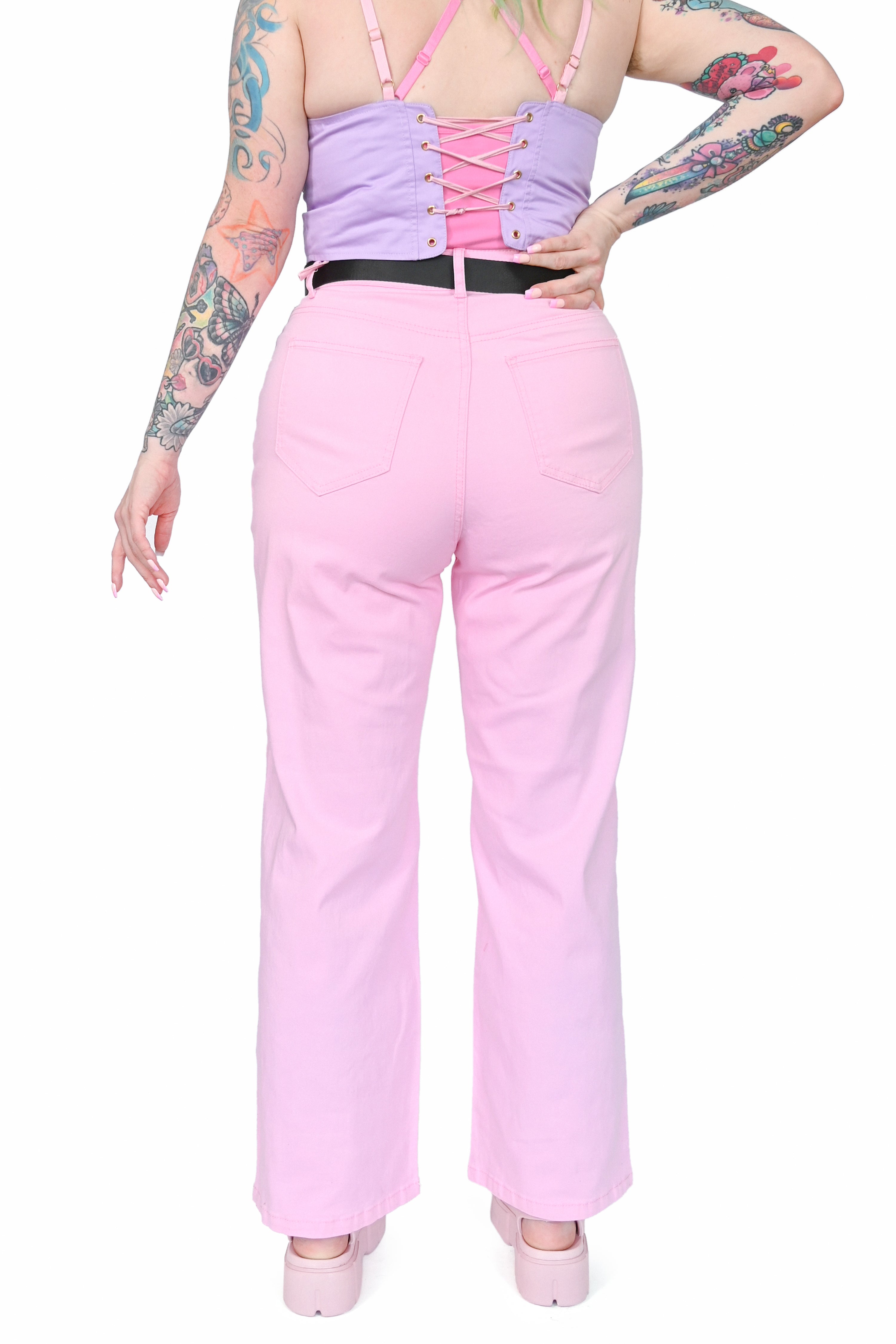 Pink Wide Leg Pants