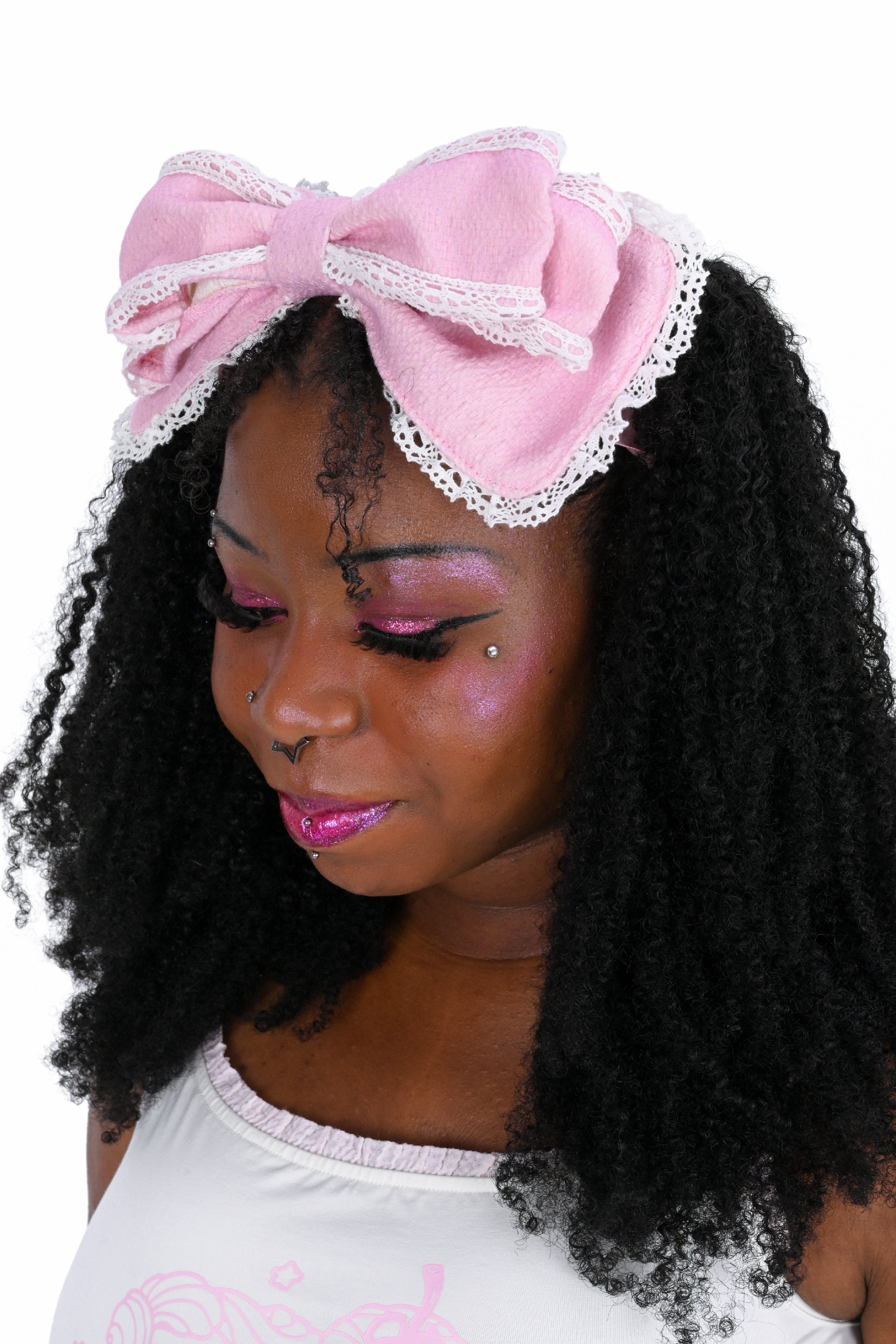 m*m様 Apolina Print Hair Bow Calico Pink Mini Pearl Pink Gingham Bows Print Grosgrain Hair Bow - PEARL