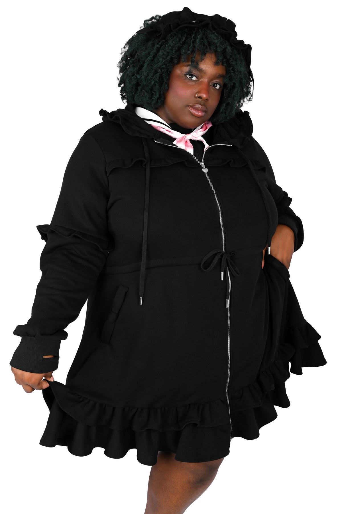 hoodie dress black Daydream Set Ava Presley Dress 29120 in black Reclaimed Vintage Limited Edition Size:Long