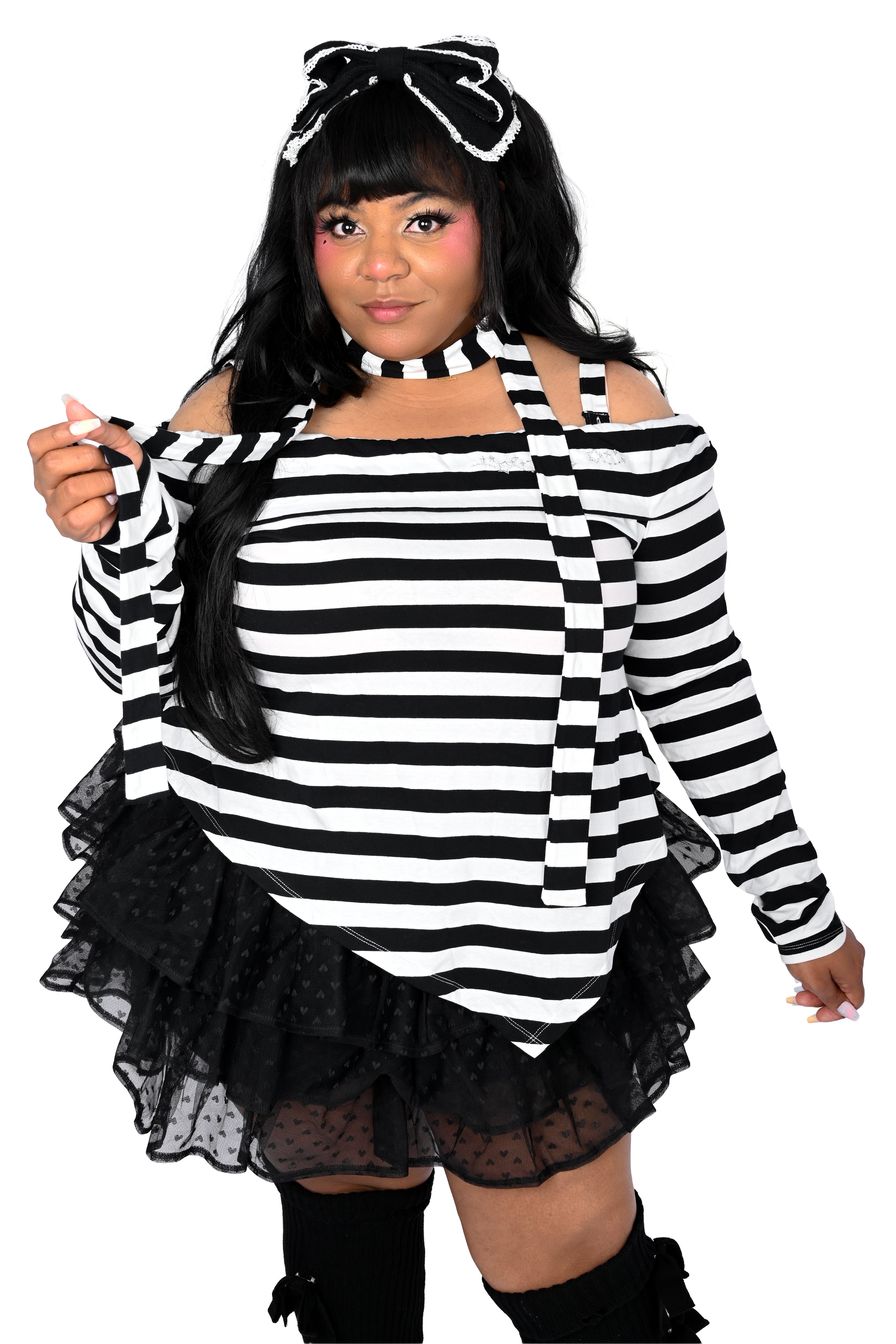Lina Striped Top - Black/ White – My Violet