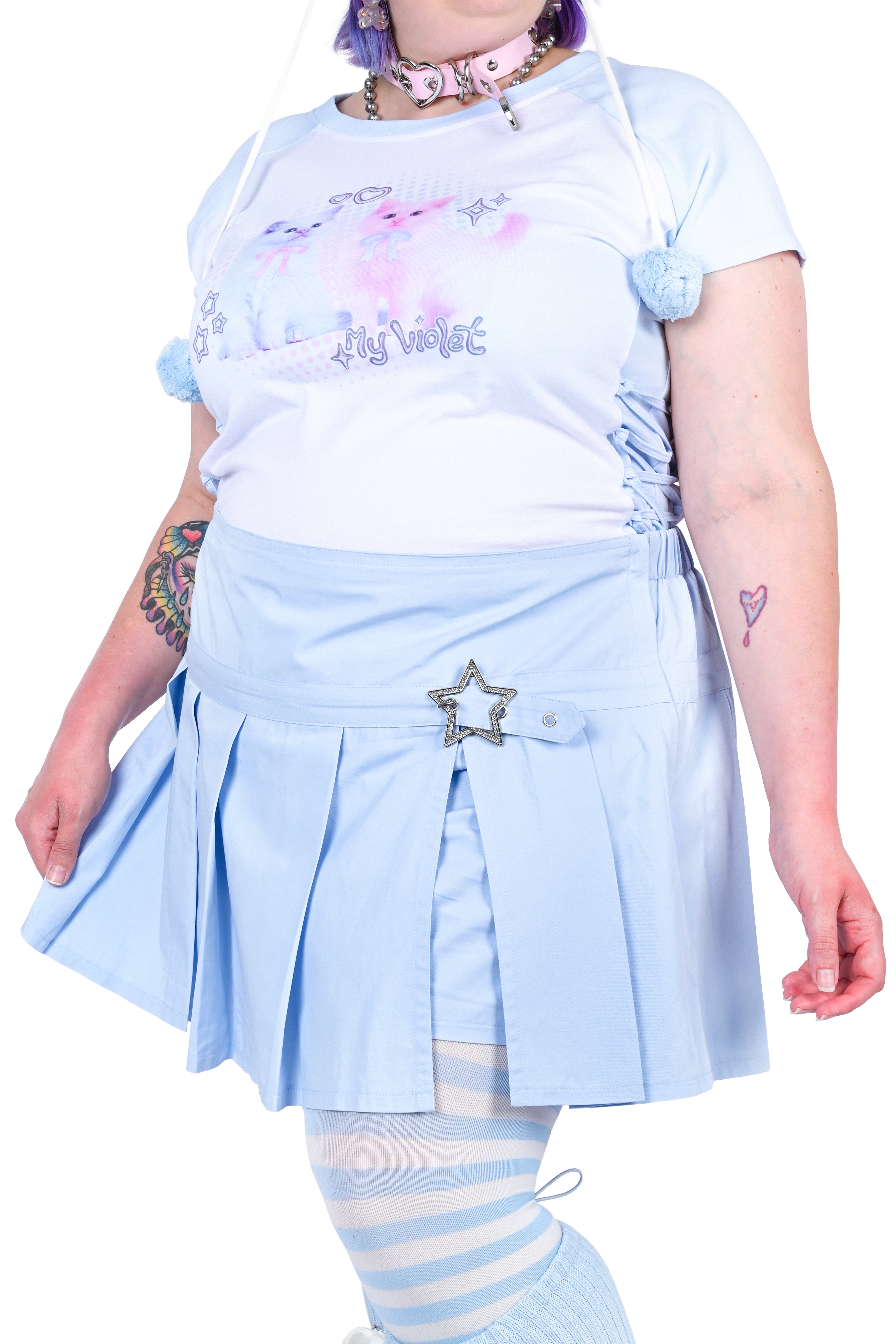 Hailey Pleated Skirt - Blue