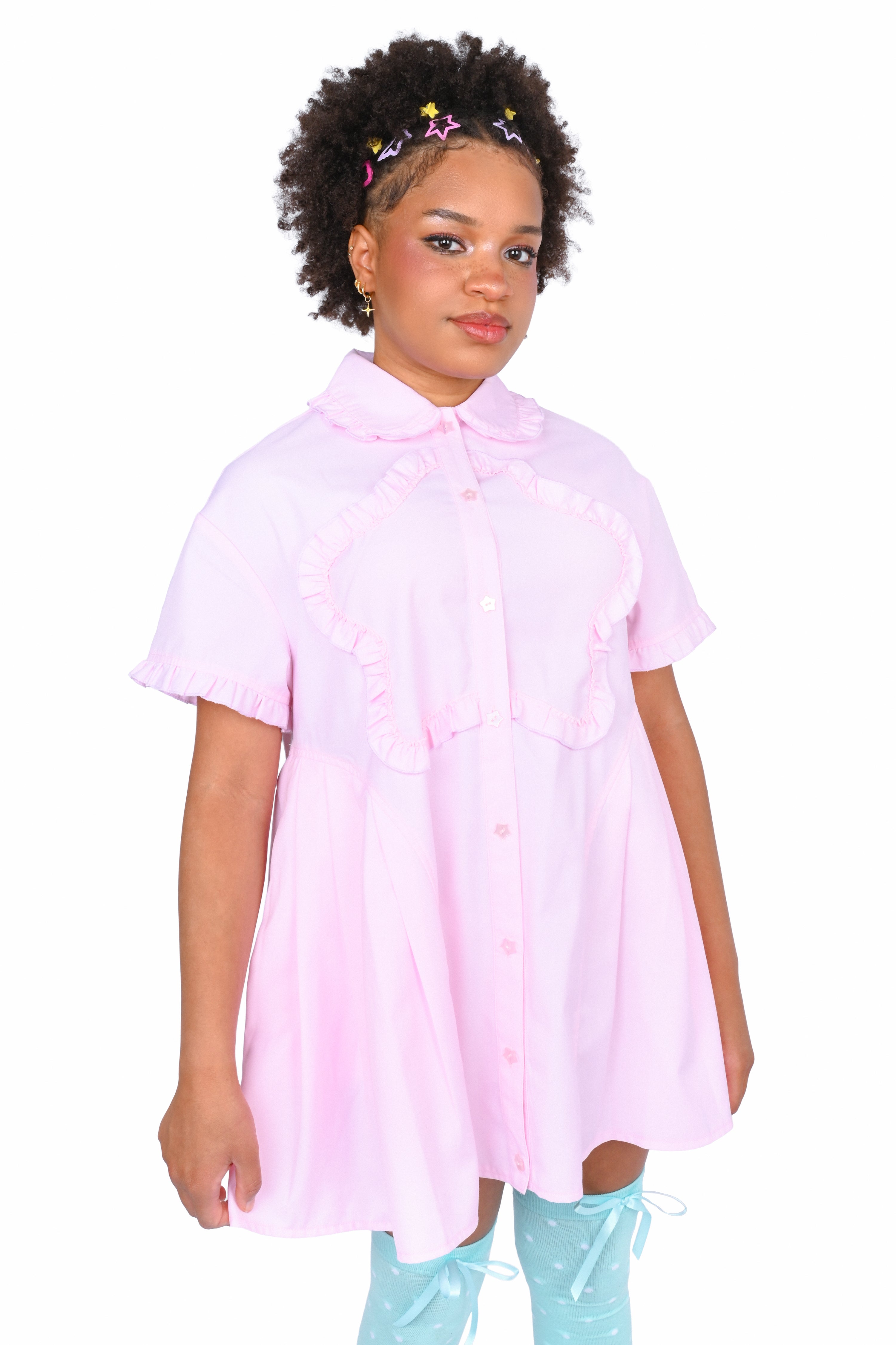 Stella Shirt Dress - Pink