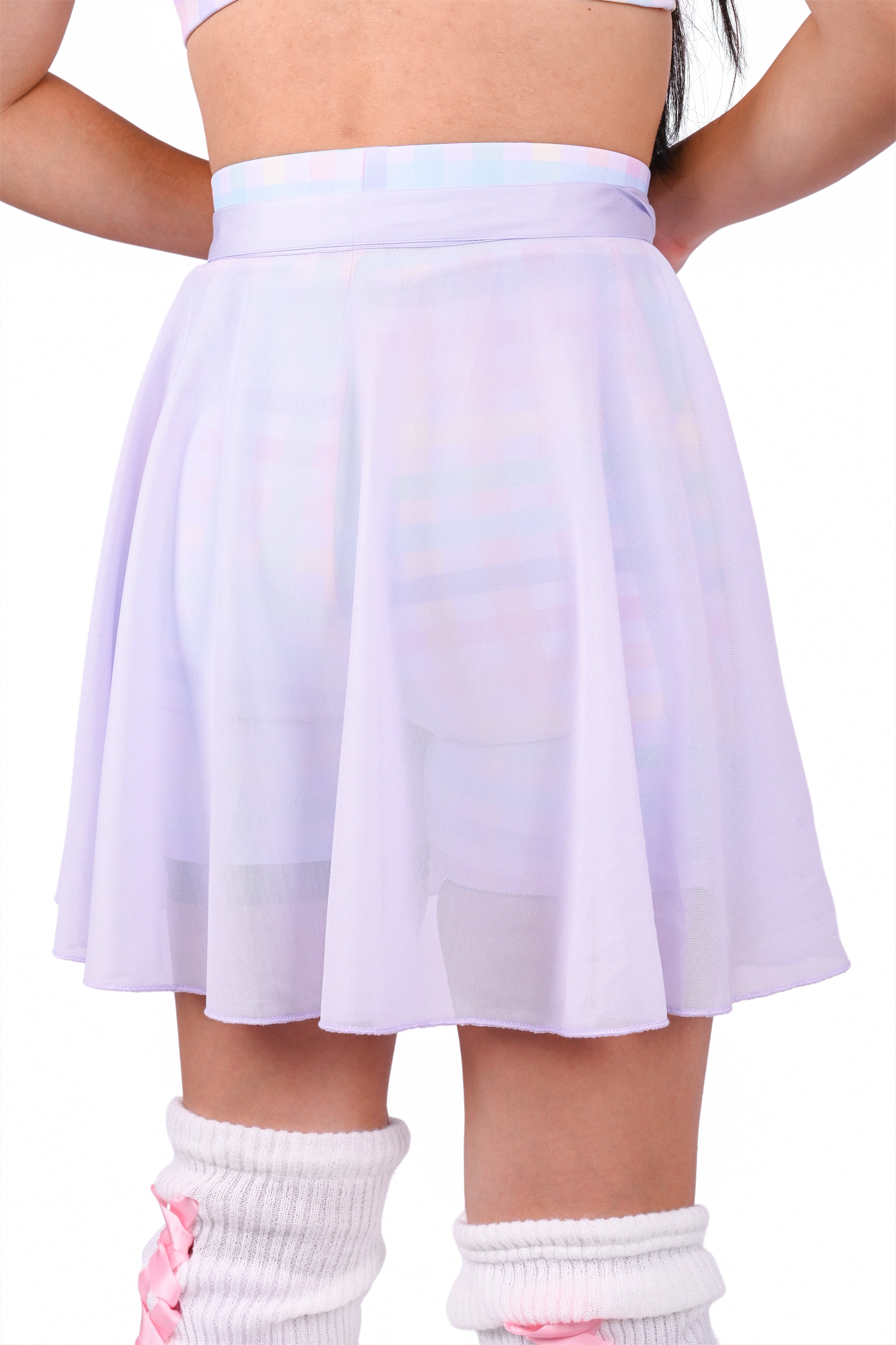 Rainbow Gingham Shorts and Wrap Skirt Set