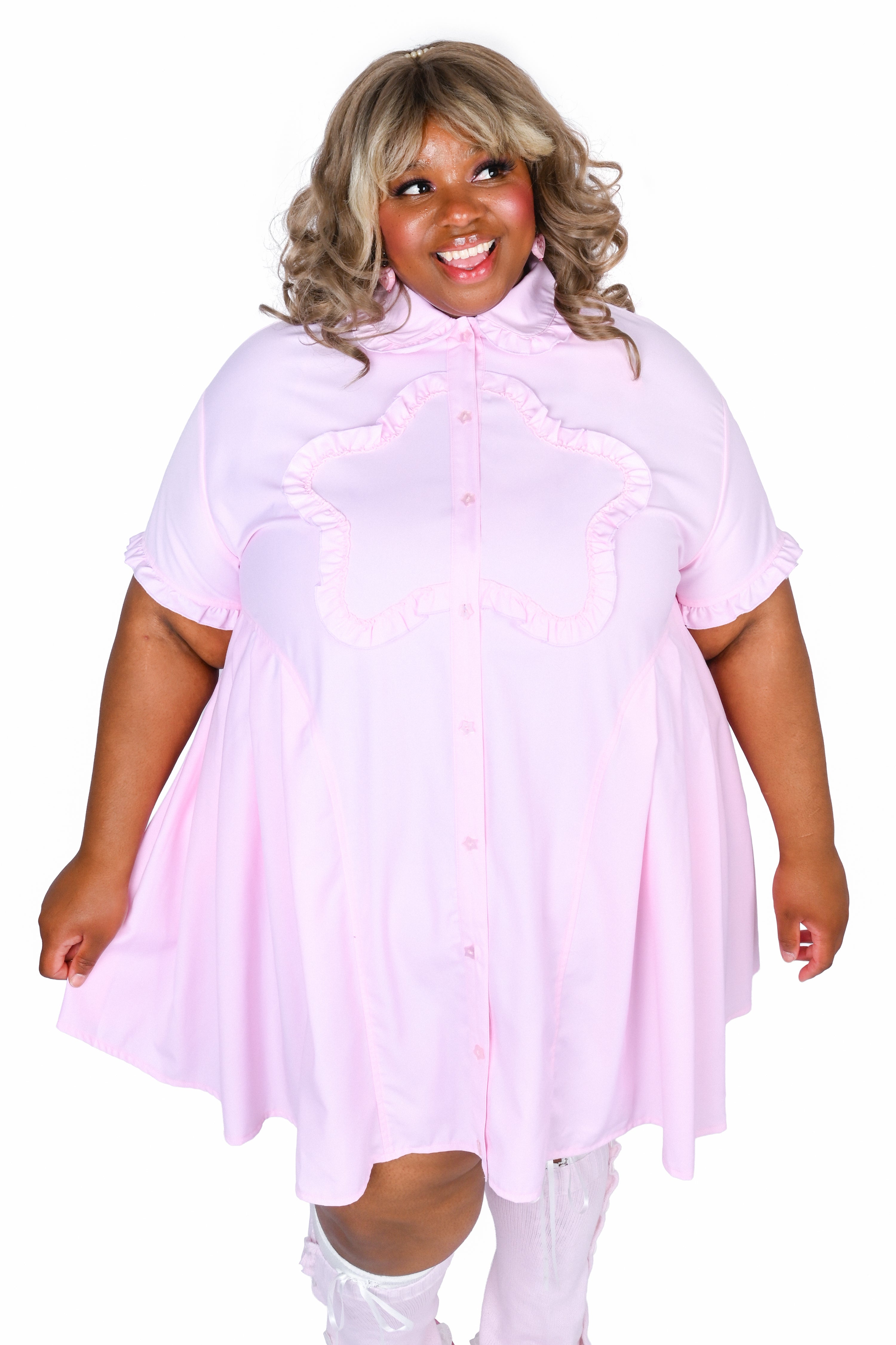 Stella Shirt Dress - Pink