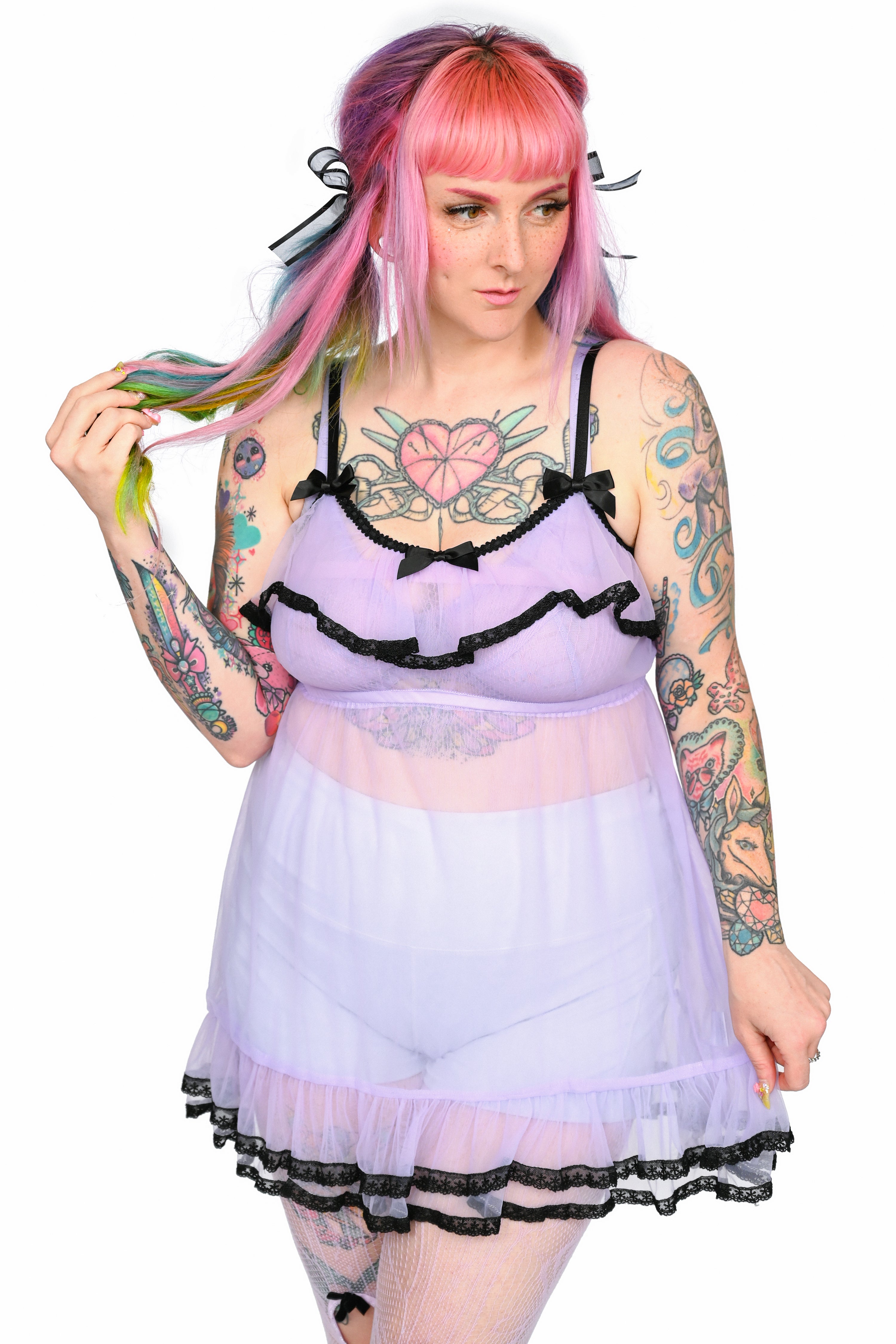 Powder Room Babydoll Dress - Lavender