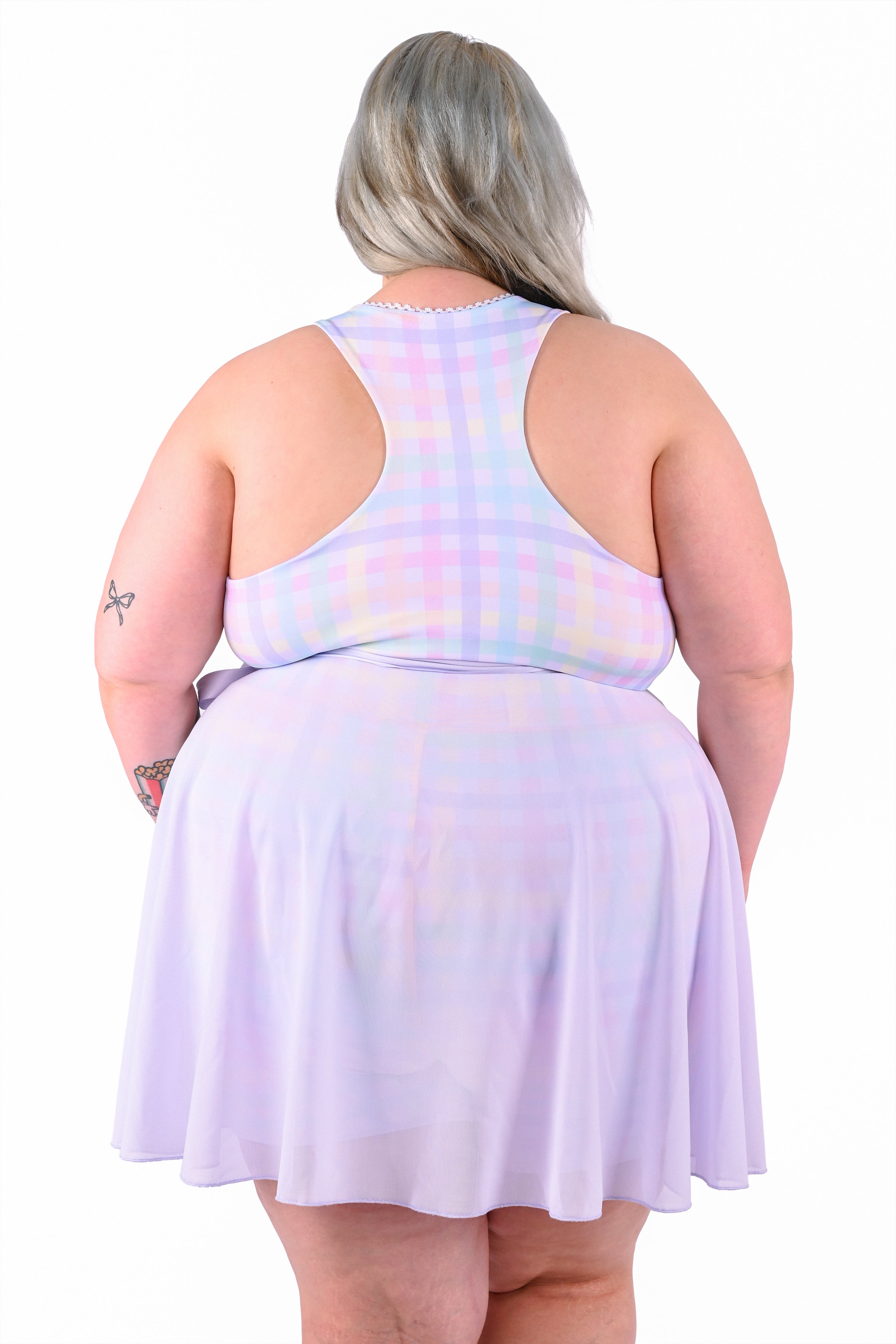 Rainbow Gingham Shorts and Wrap Skirt Set