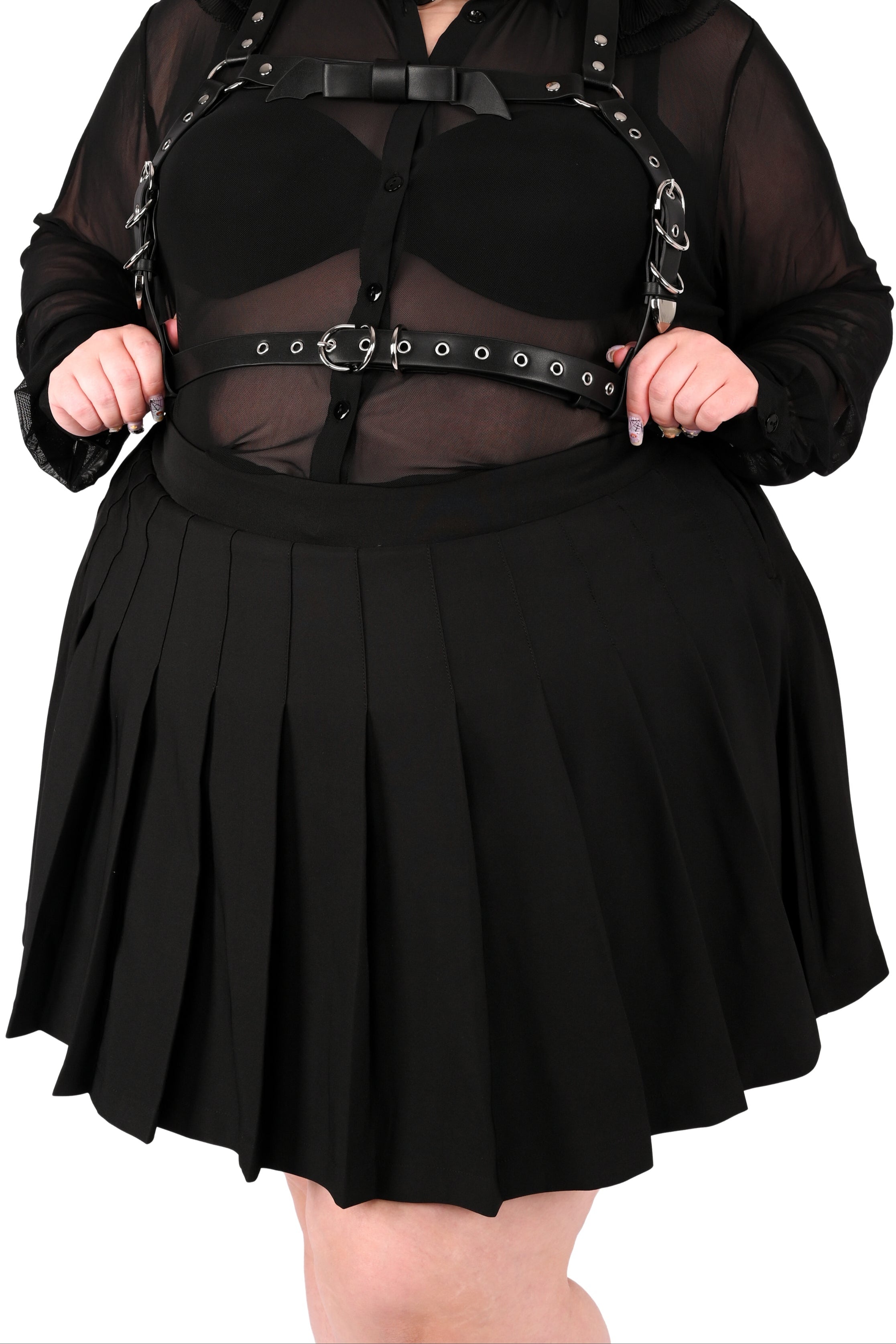 Claire Pleated Skirt Black – My Violet - Main Image