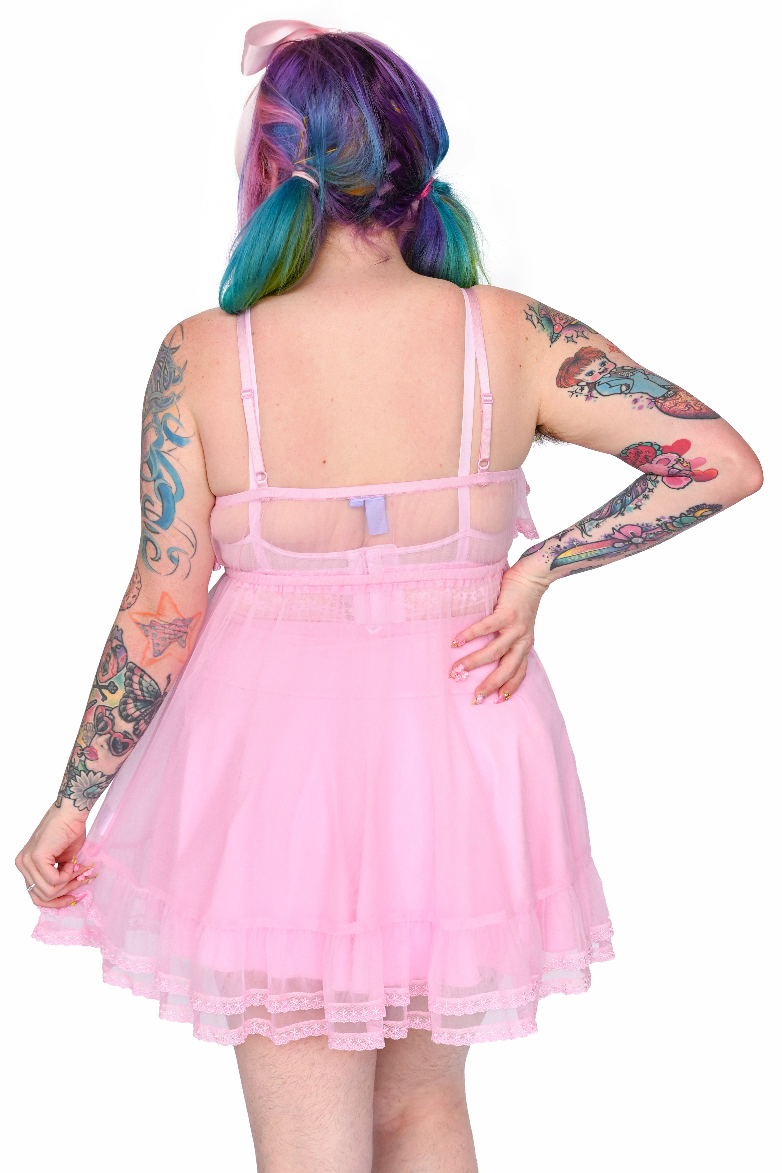 Powder Room Babydoll Dress - Pink