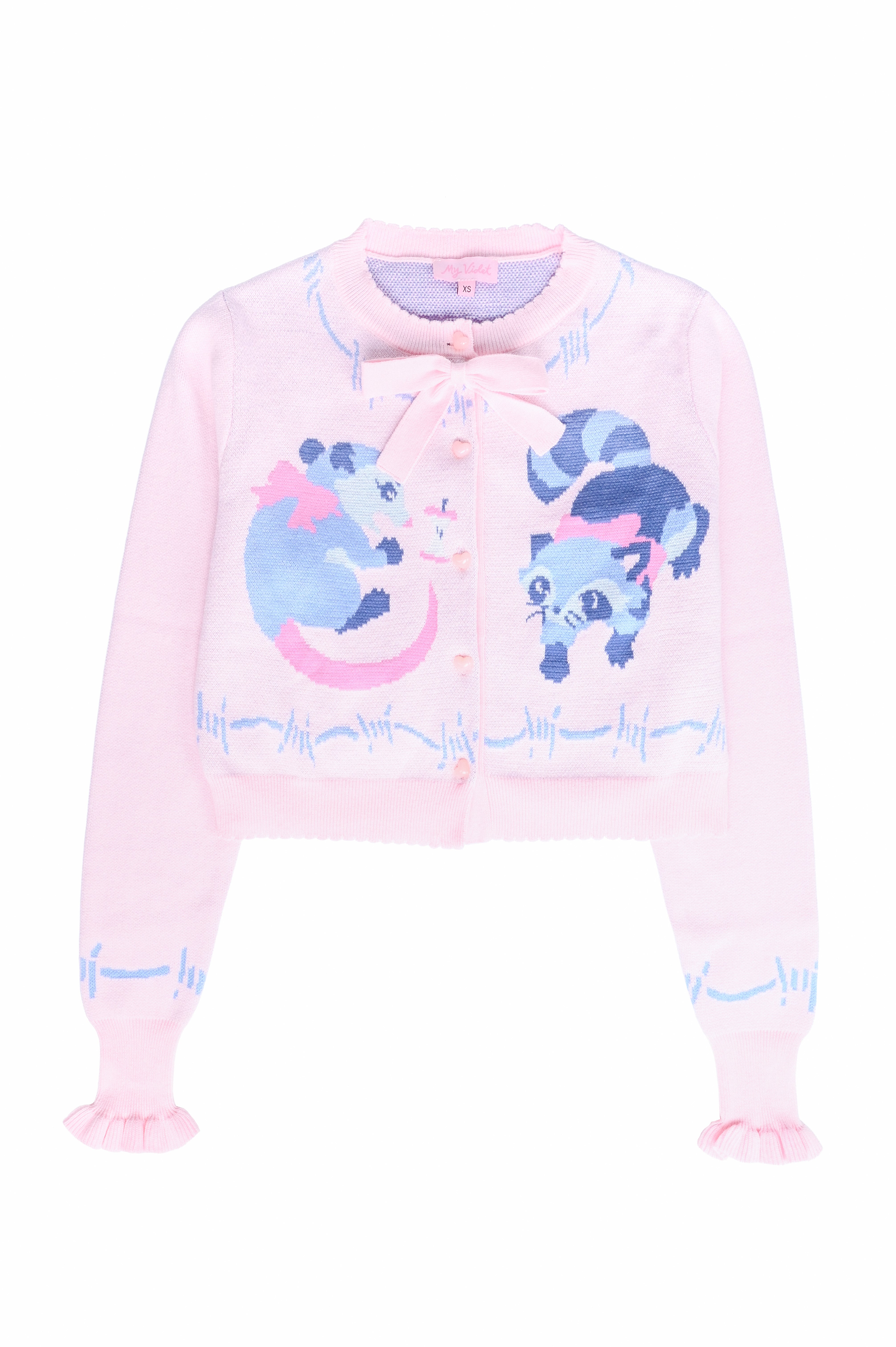 Trash Parade Cropped Cardigan - Pink