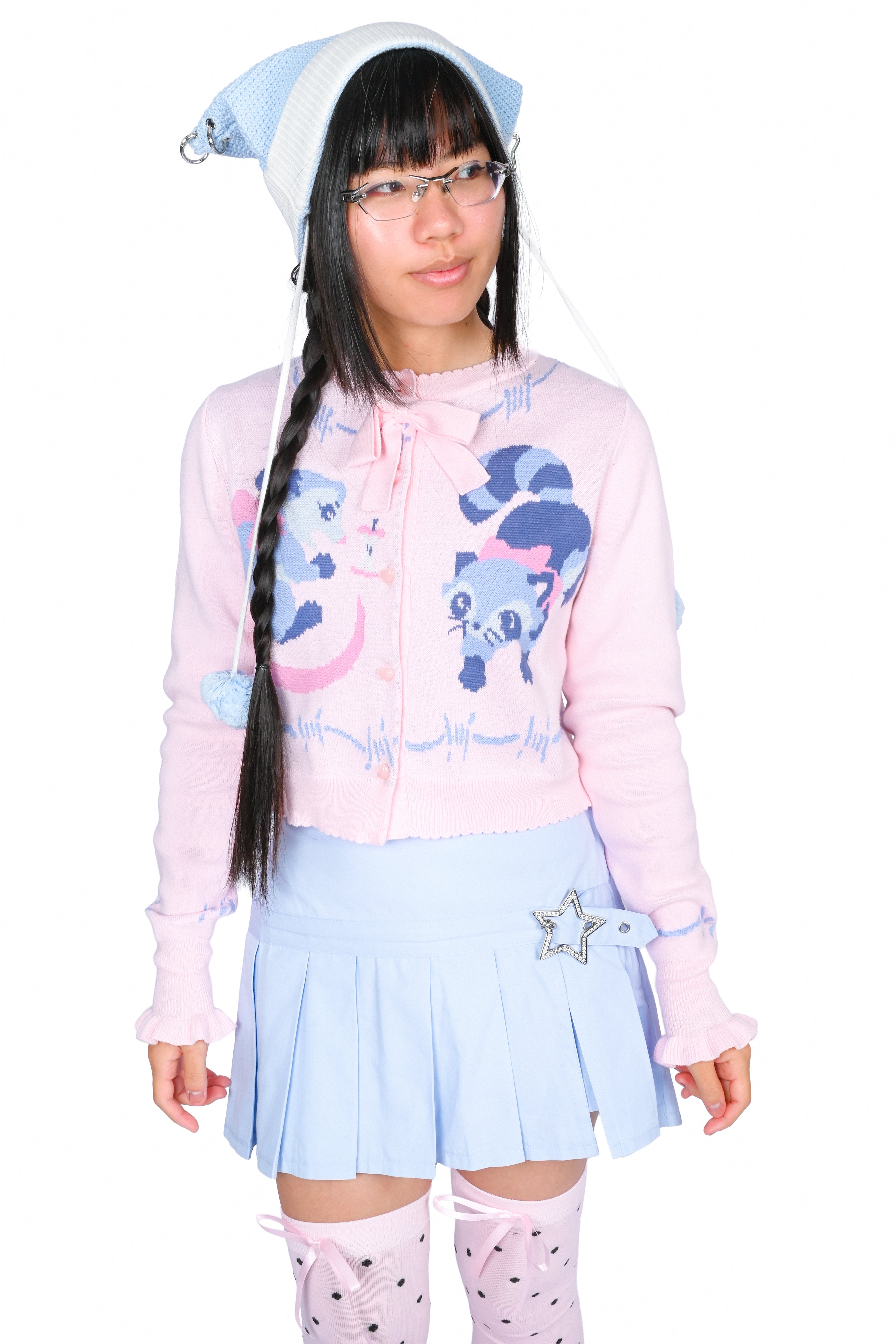 Trash Parade Cropped Cardigan - Pink