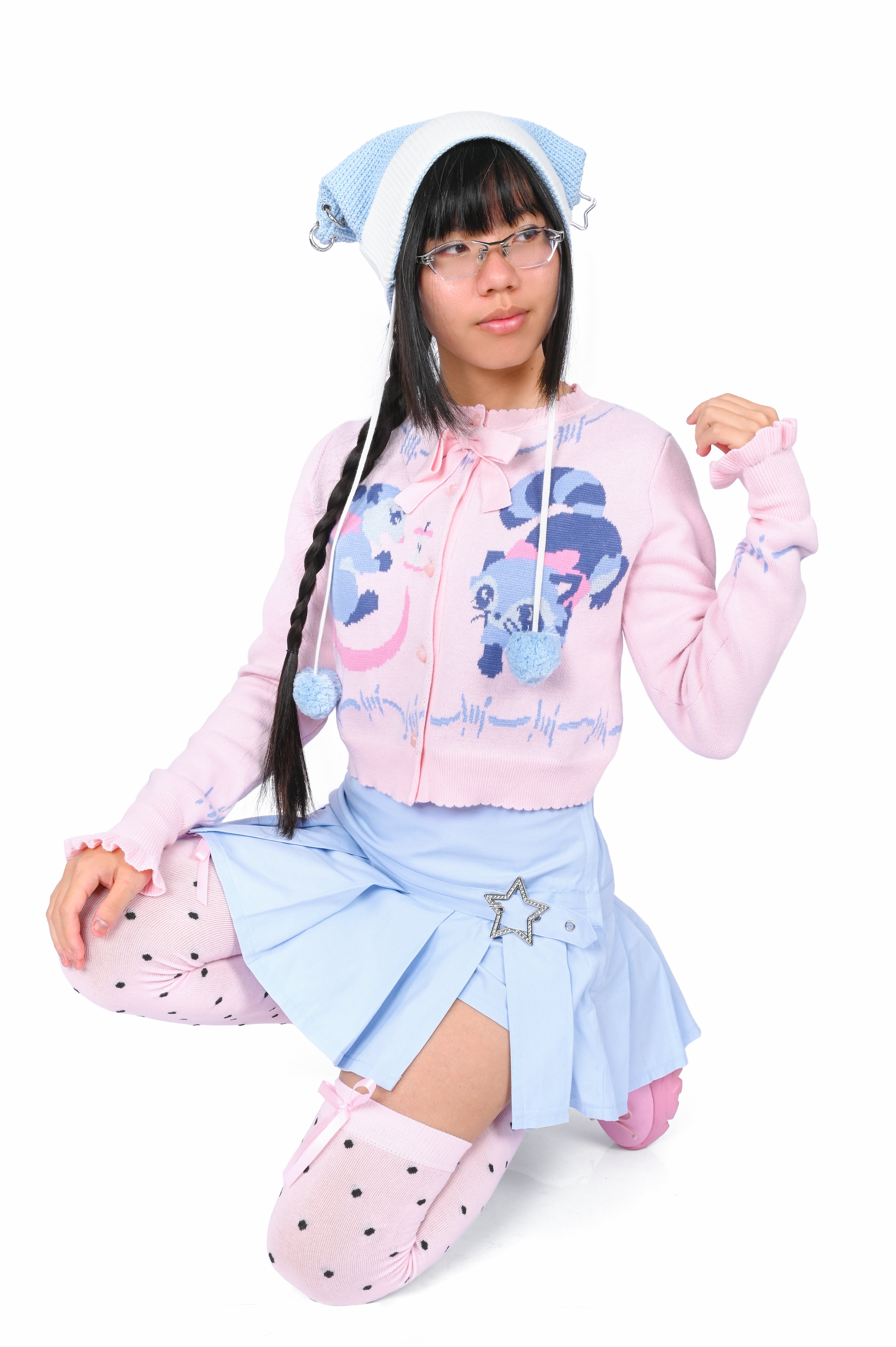 Trash Parade Cropped Cardigan - Pink