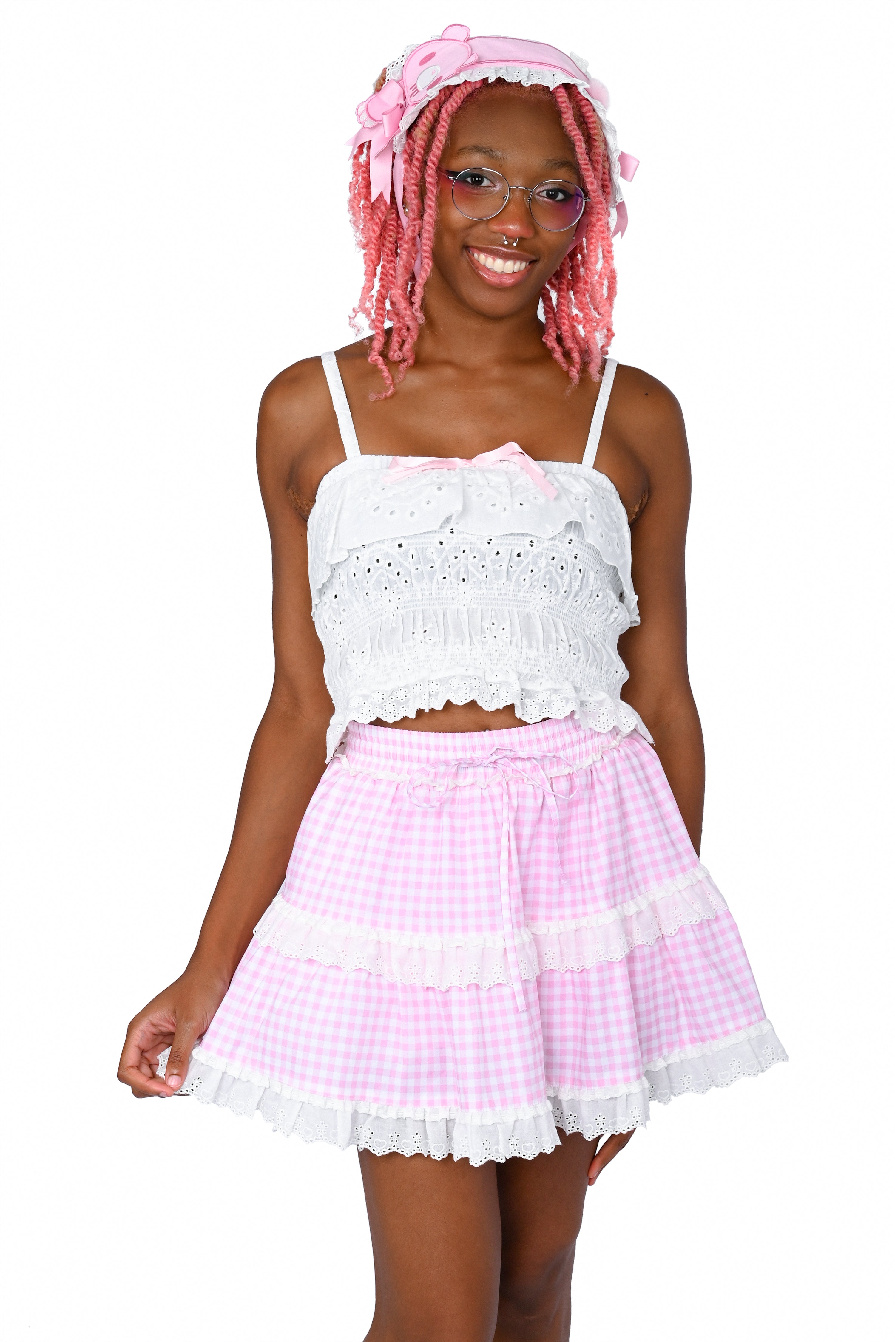 Katherine Bloomer Skort - Pink Gingham