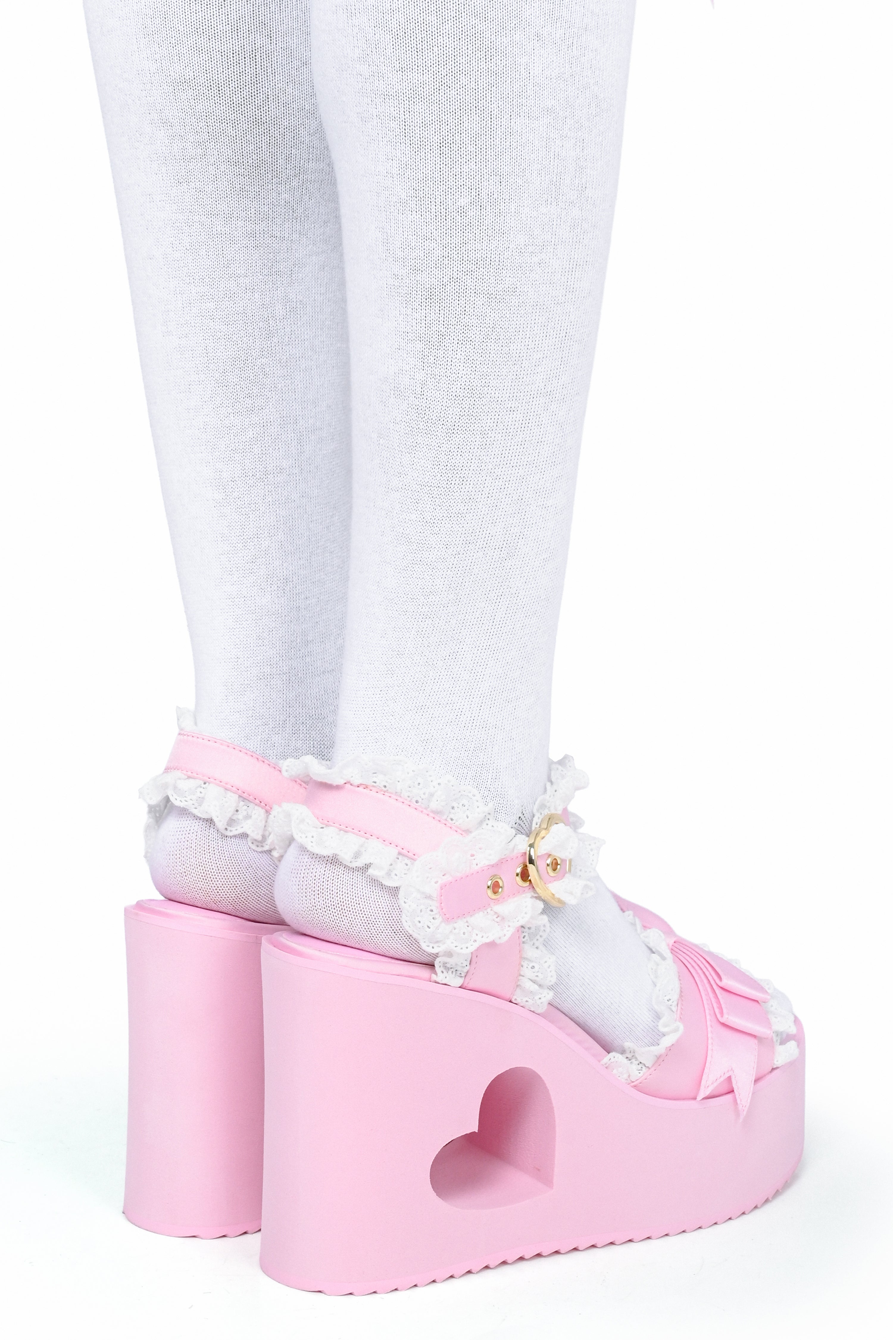 pothos pink heart wave platform shoes Princess Heart Platforms - Pink