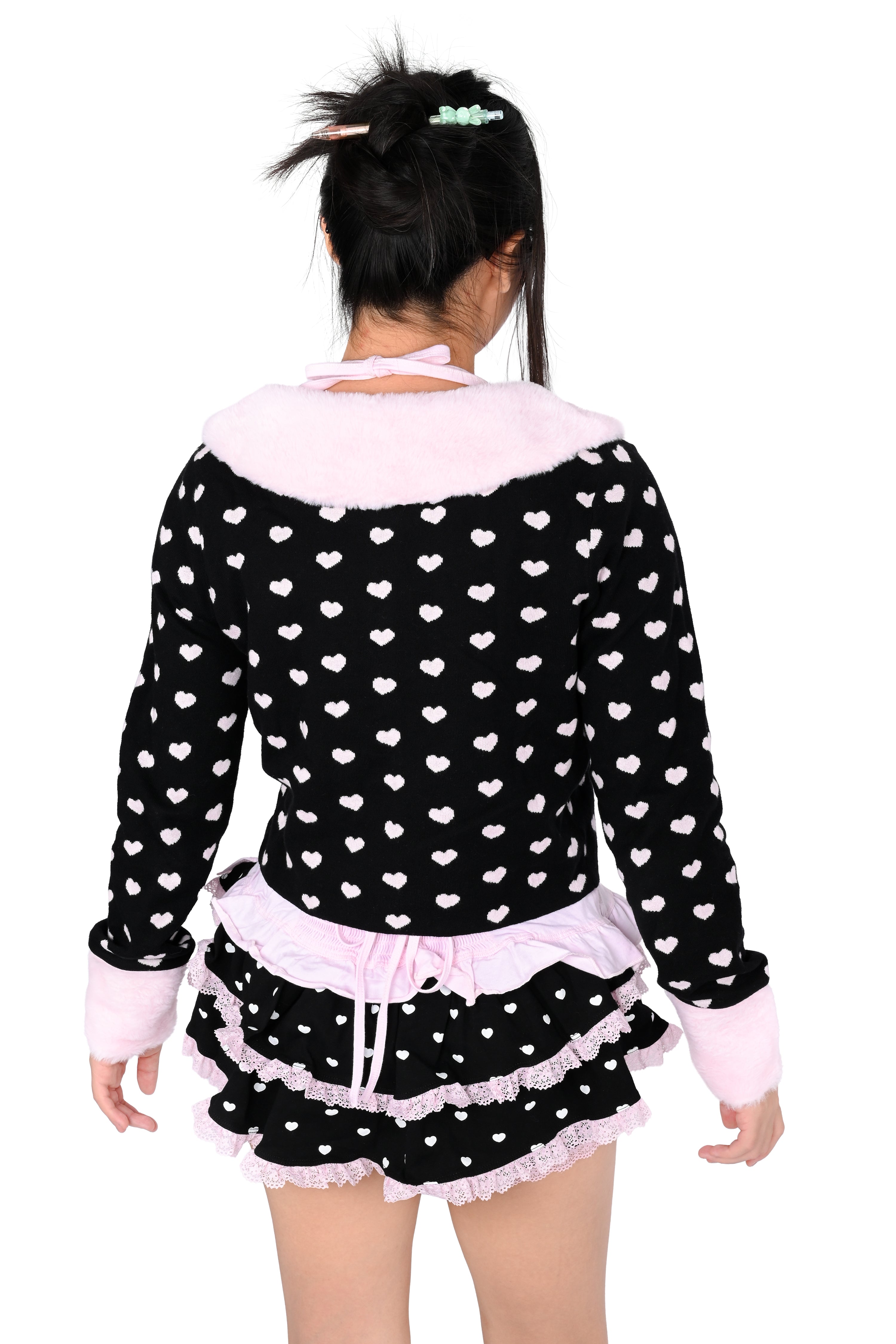Coco Cardigan - Pink and Black