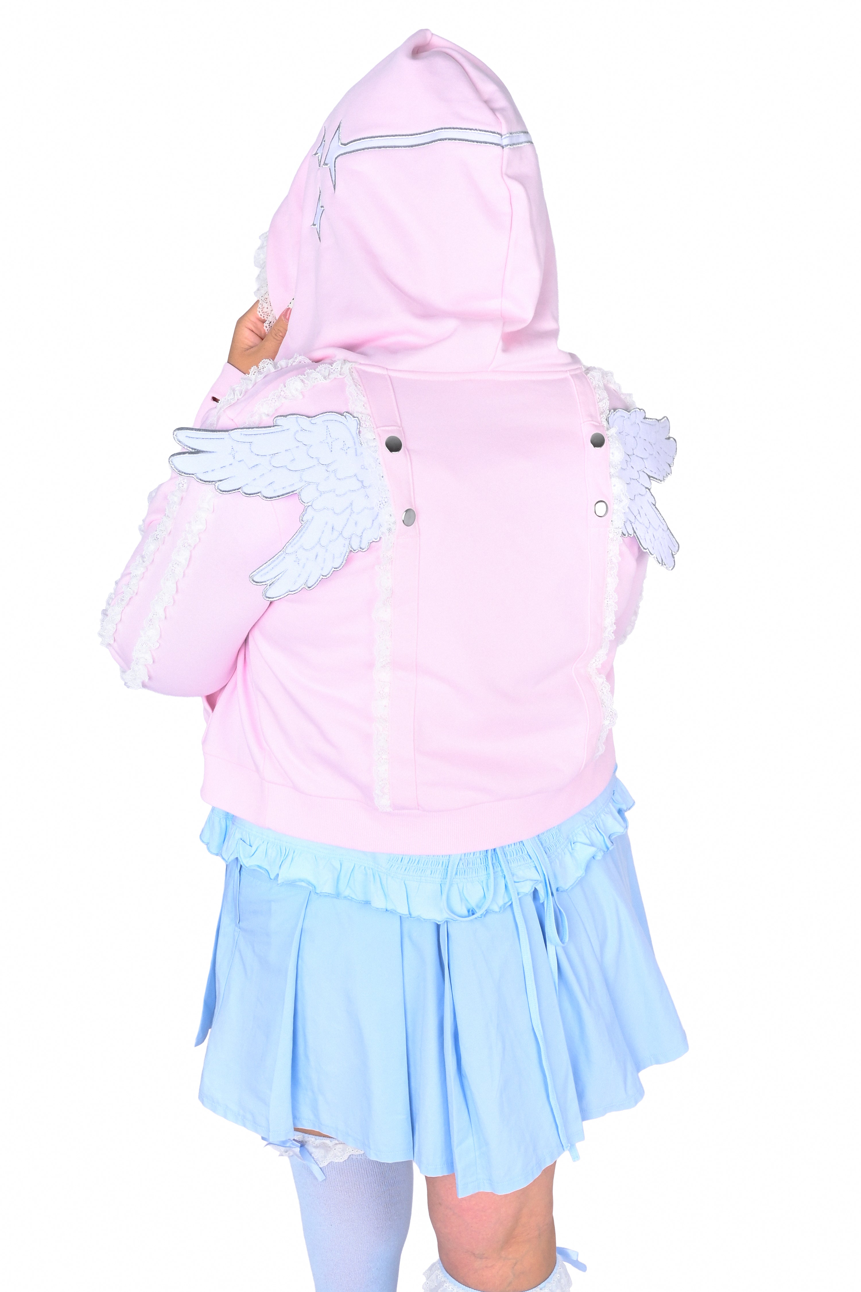Halo Angel Wing Hoodie - Pink