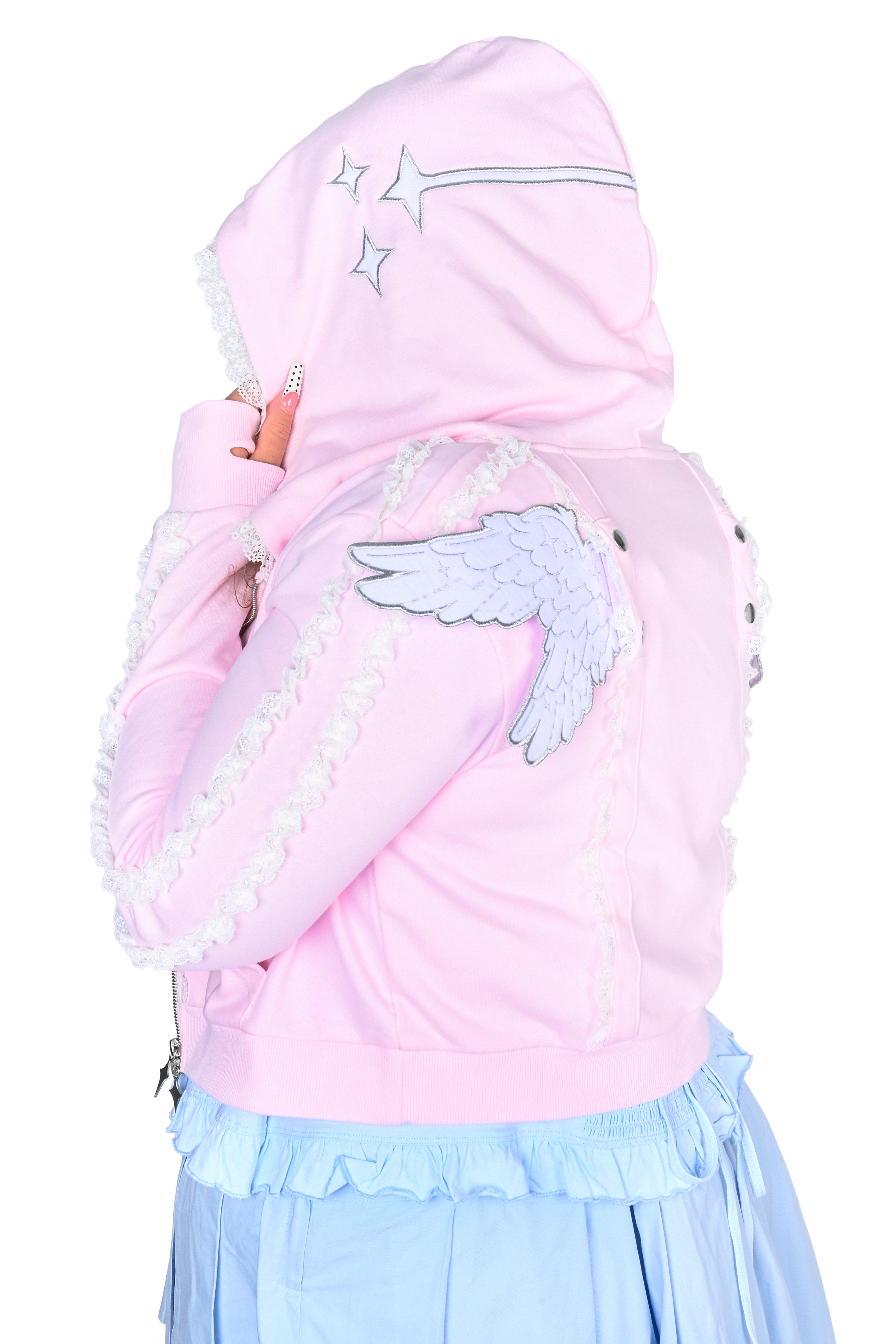 Halo Angel Wing Hoodie - Pink