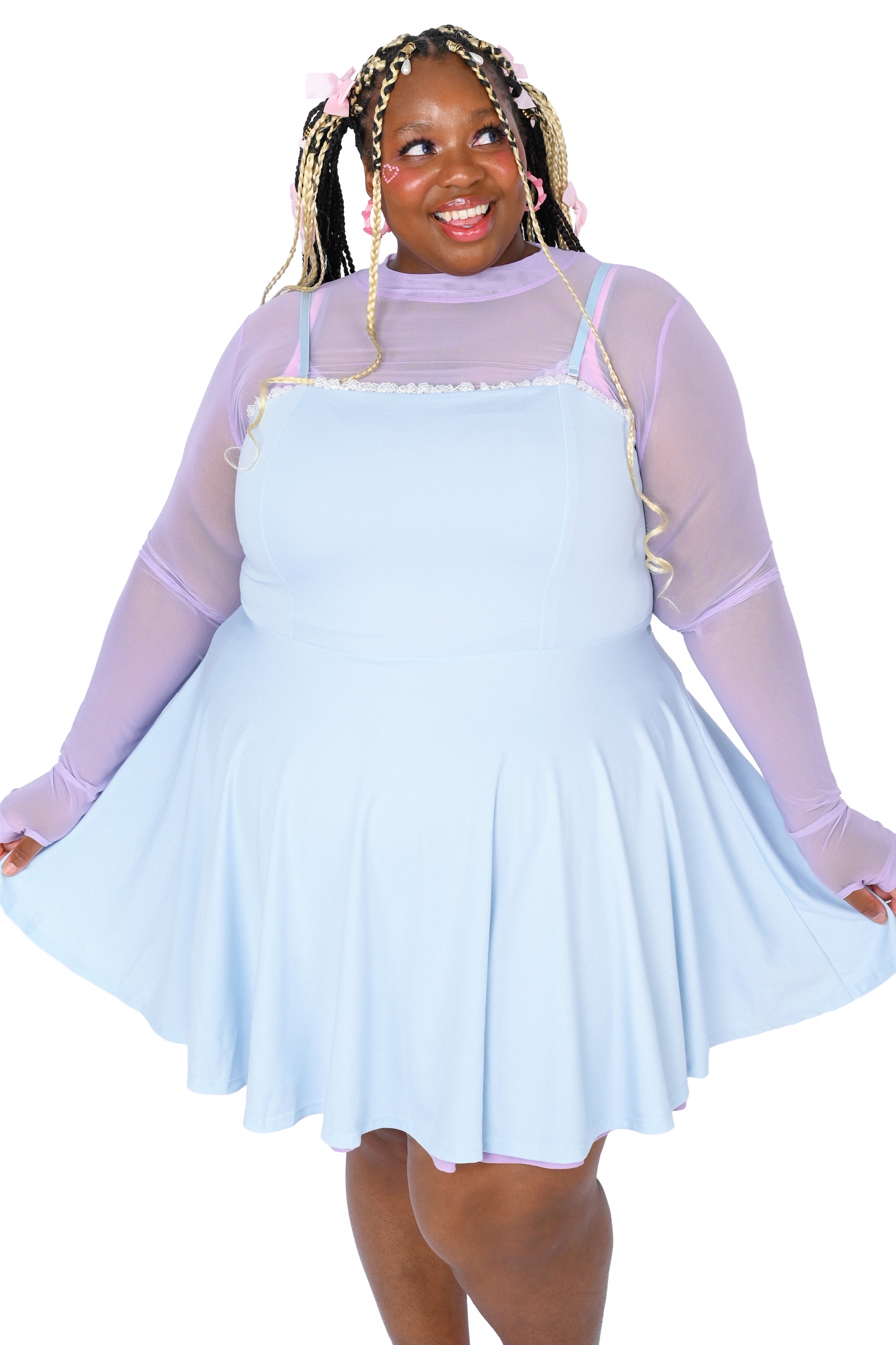 Basics Reversible Skater Dress - Lavender/Blue