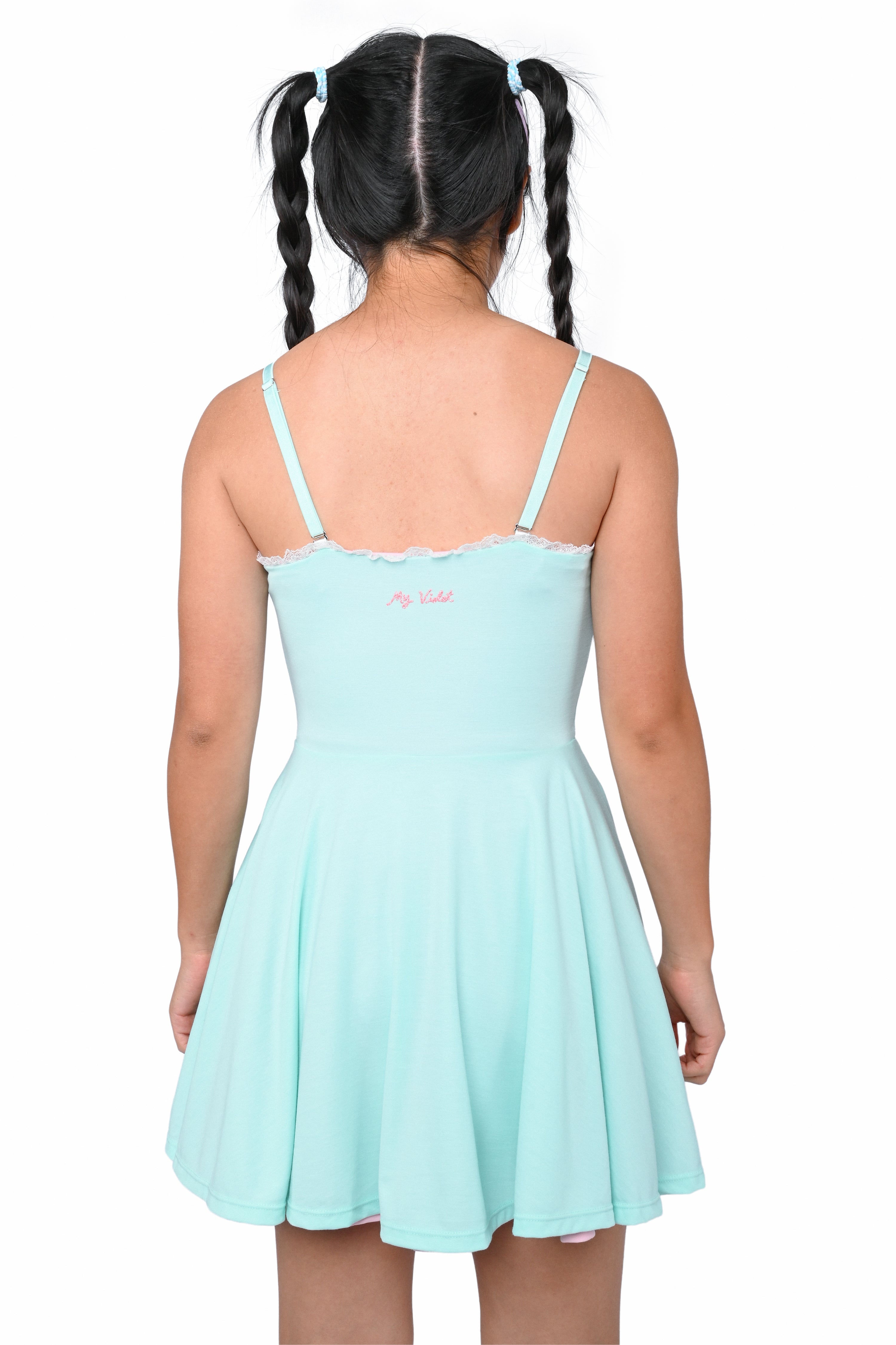 Basics Reversible Skater Dress - Mint/Pink