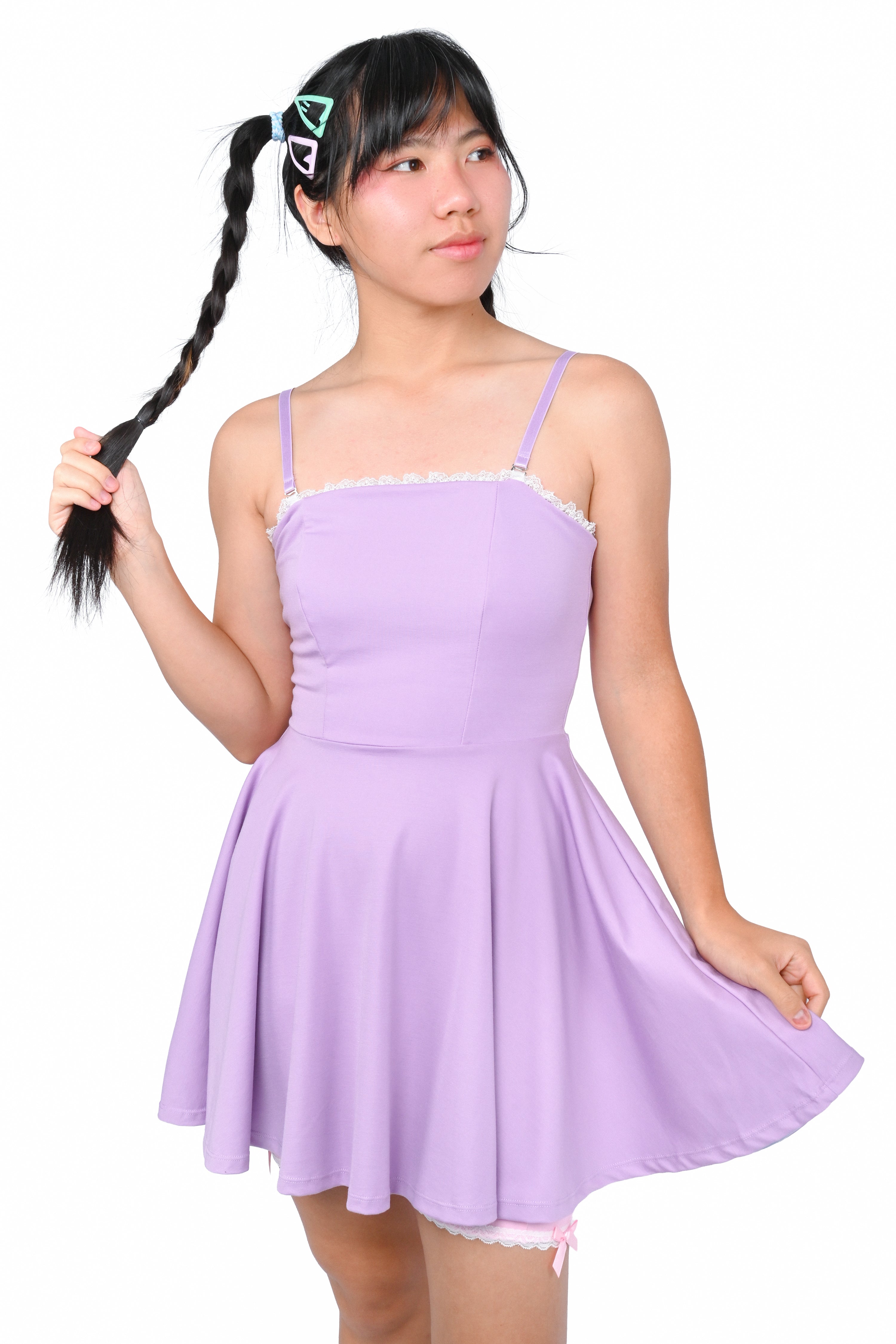 Basics Reversible Skater Dress - Lavender/Blue
