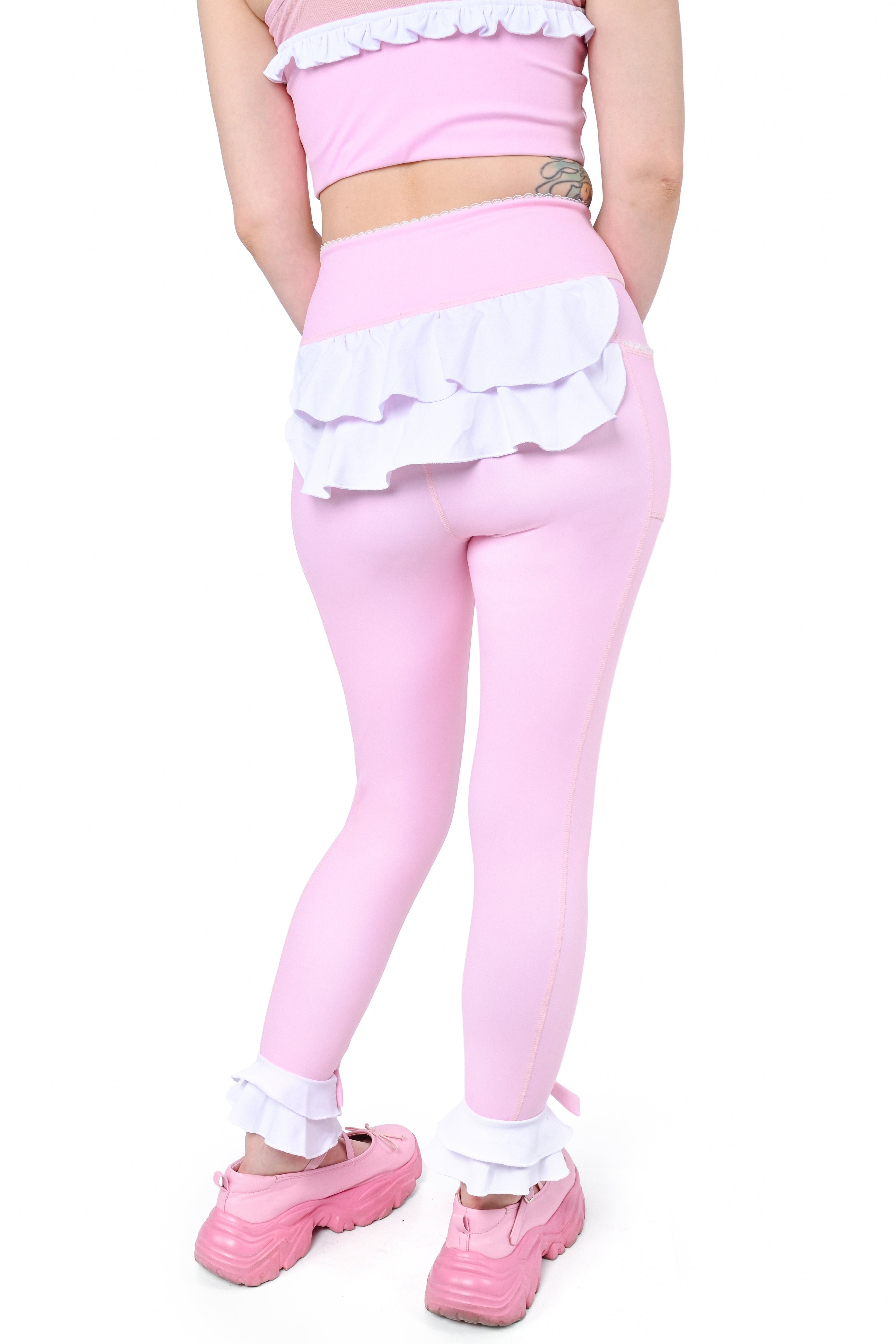 Pink Ruffle Leggings