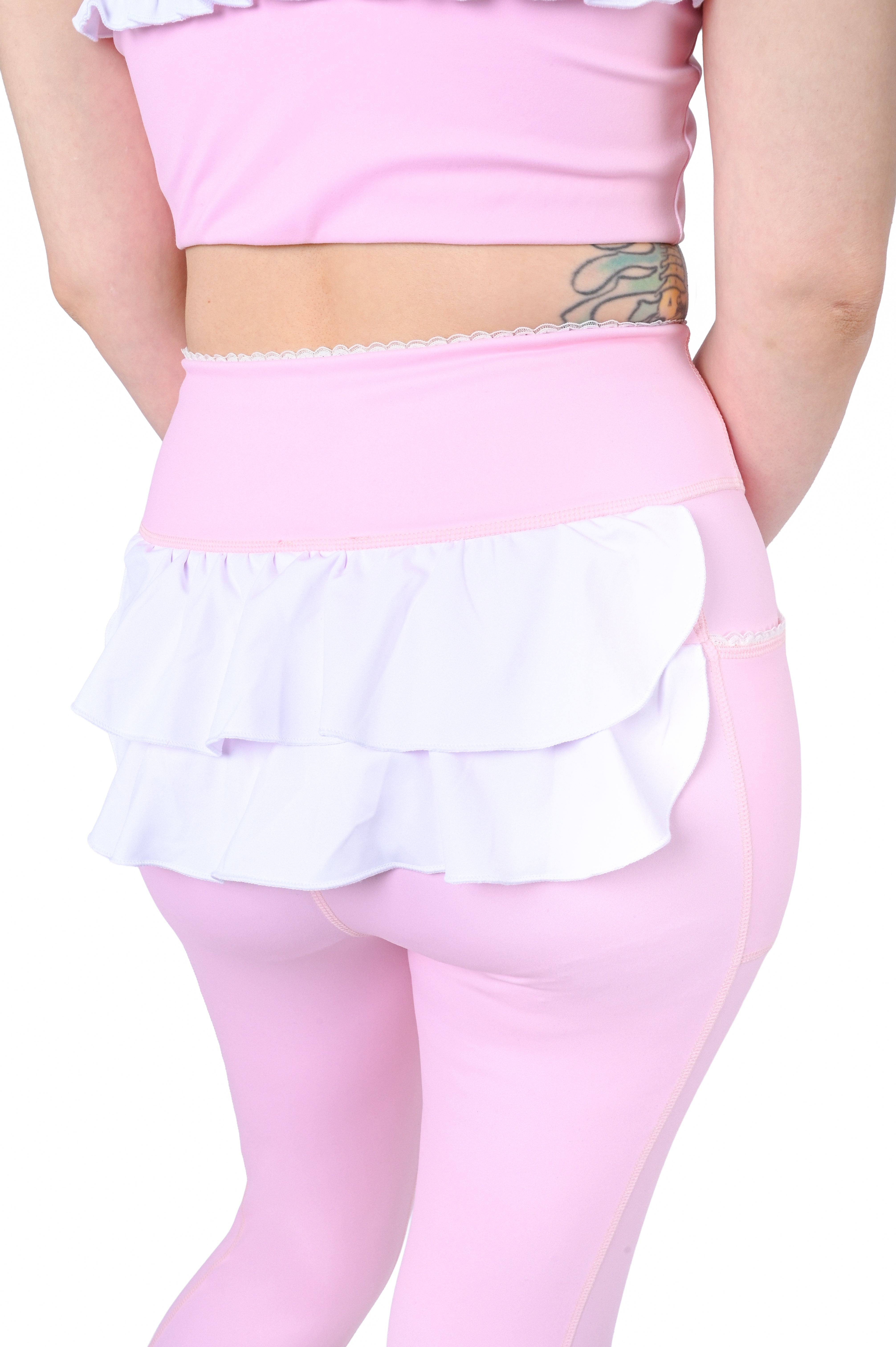 Pink Ruffle Leggings