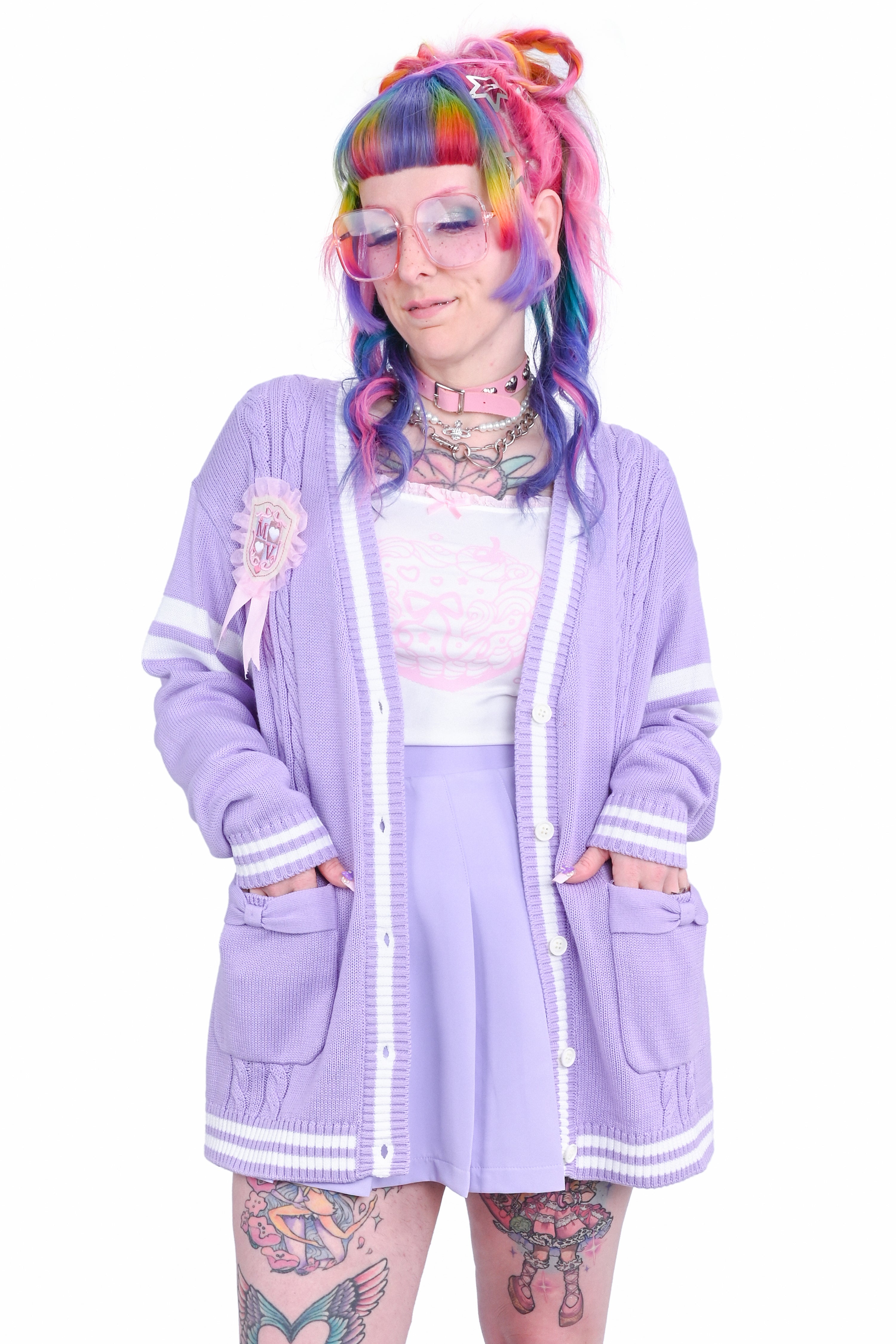 Angel Academy Cardigan - Lavender – My Violet Angel Academy Cardigan - Lavender – My Violet