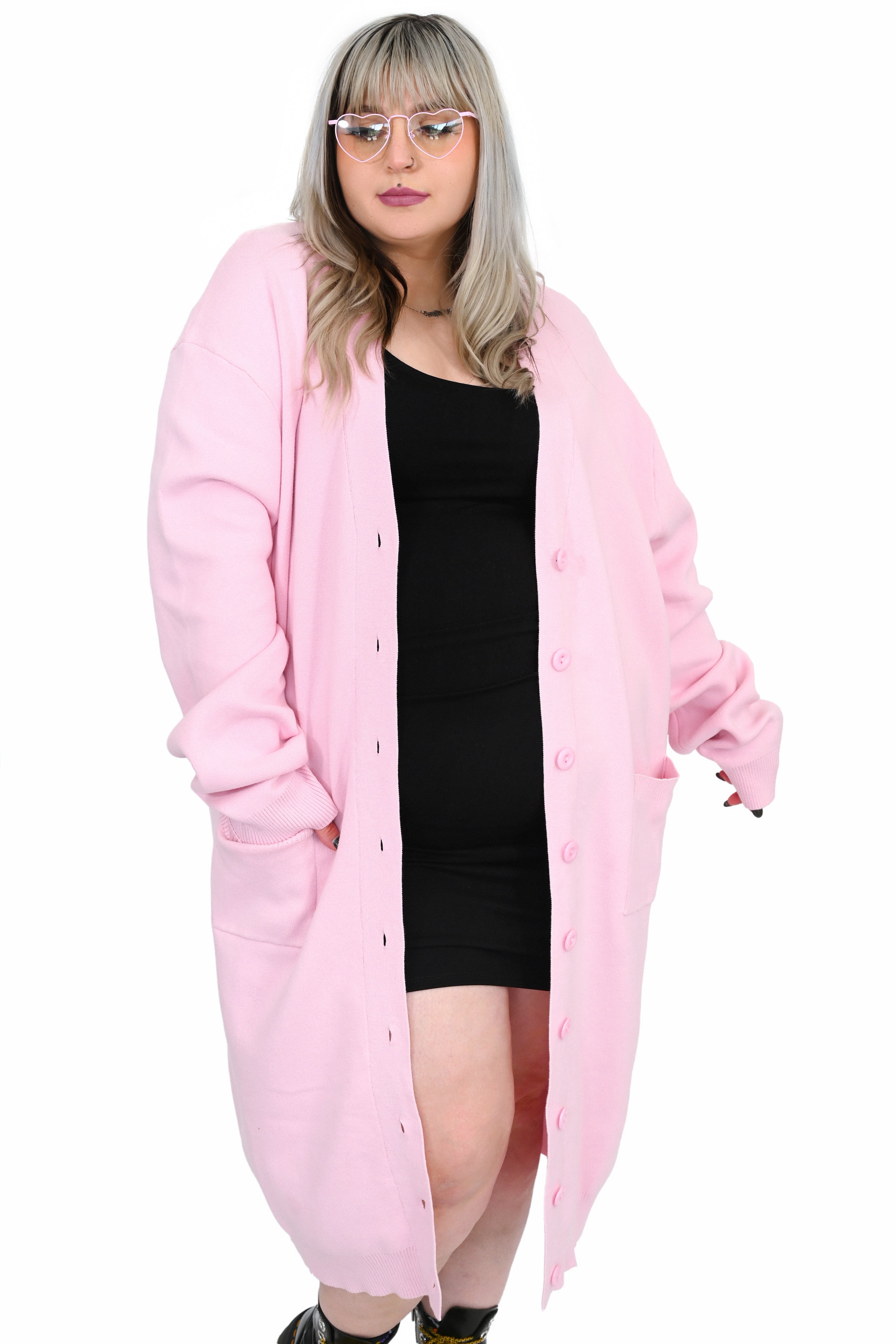 Pastel Carving Party Sweater Duster