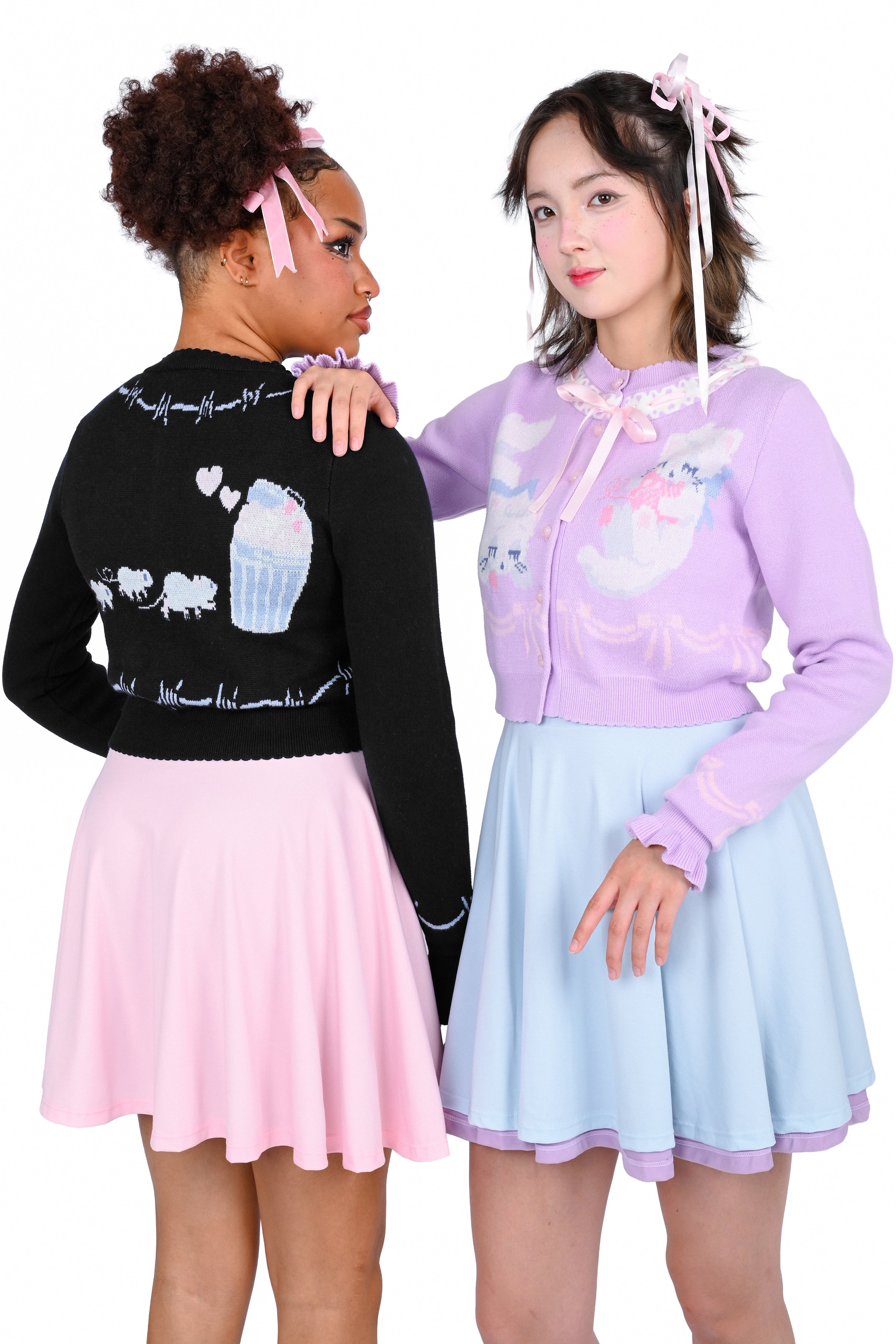 Trash Parade Cropped Cardigan - Black