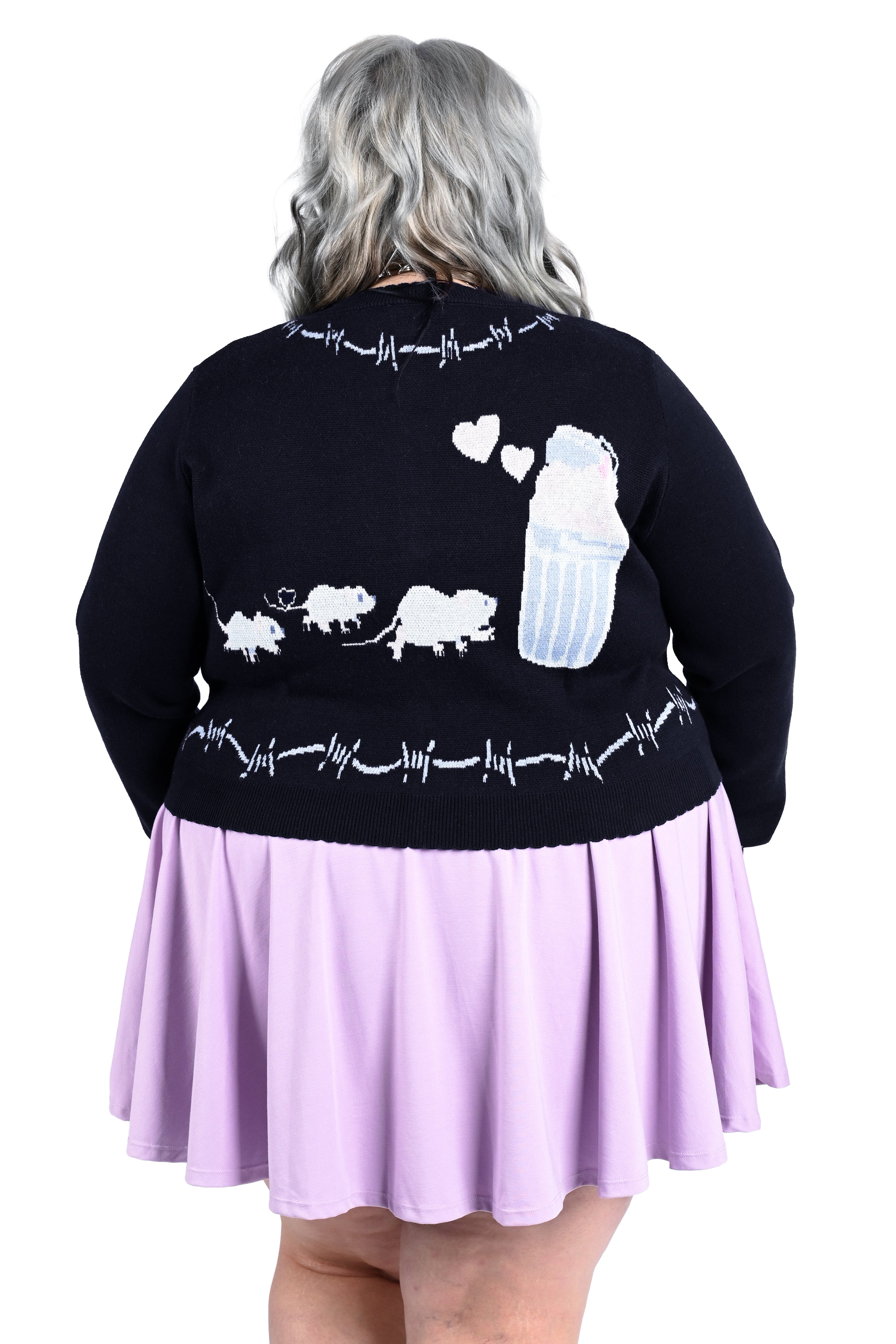 Trash Parade Cropped Cardigan - Navy