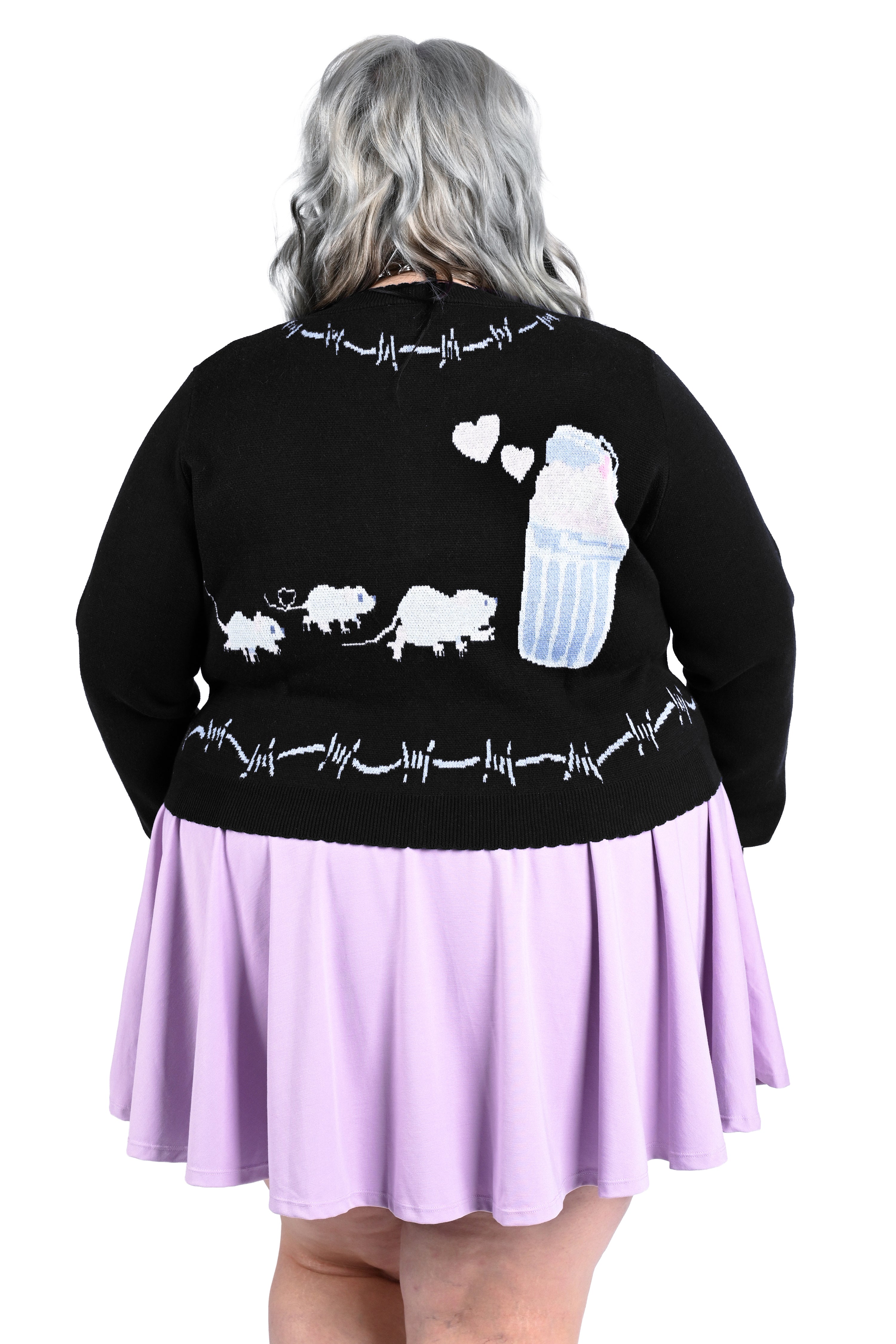 Trash Parade Cropped Cardigan - Black