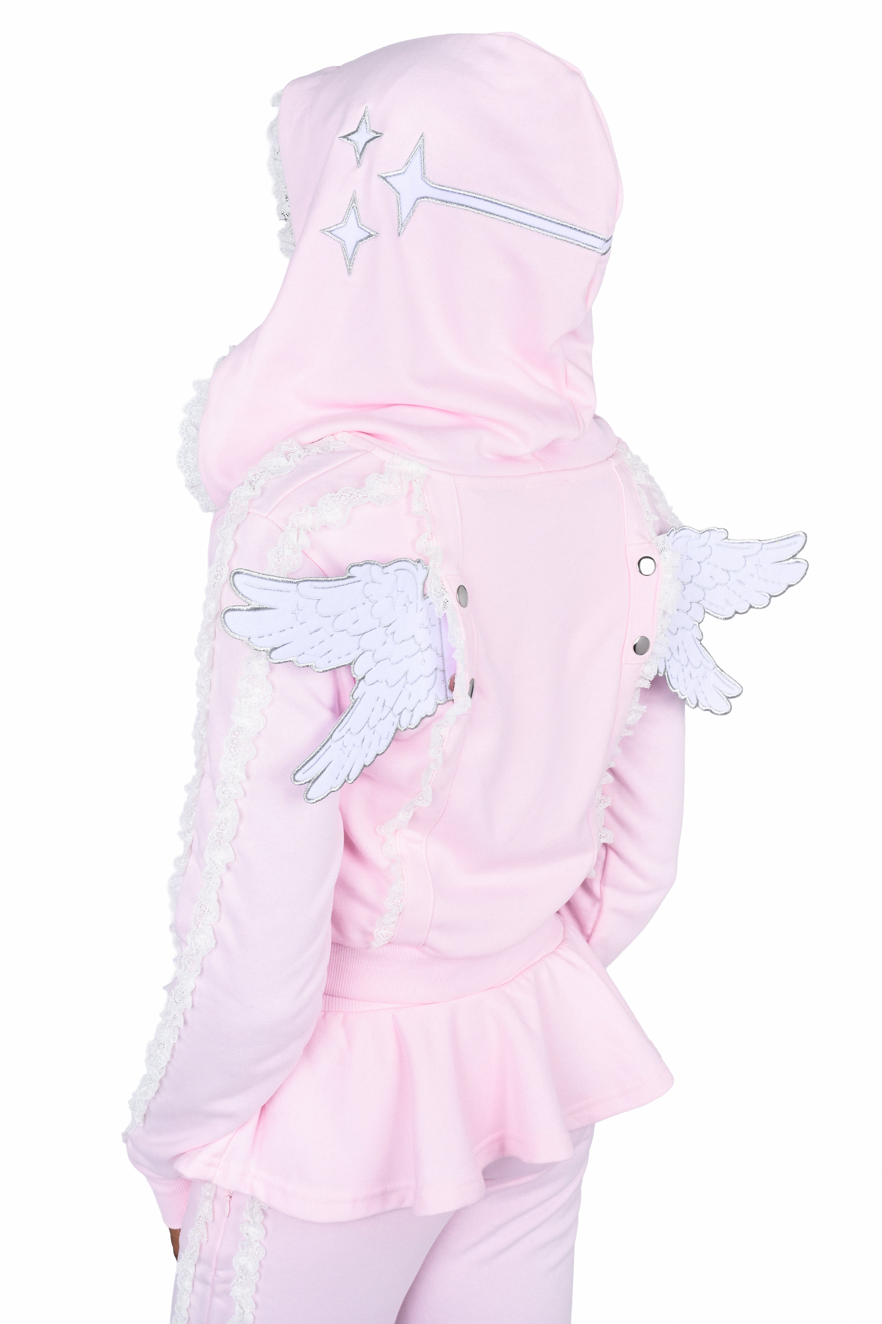 Halo Angel Wing Hoodie - Pink