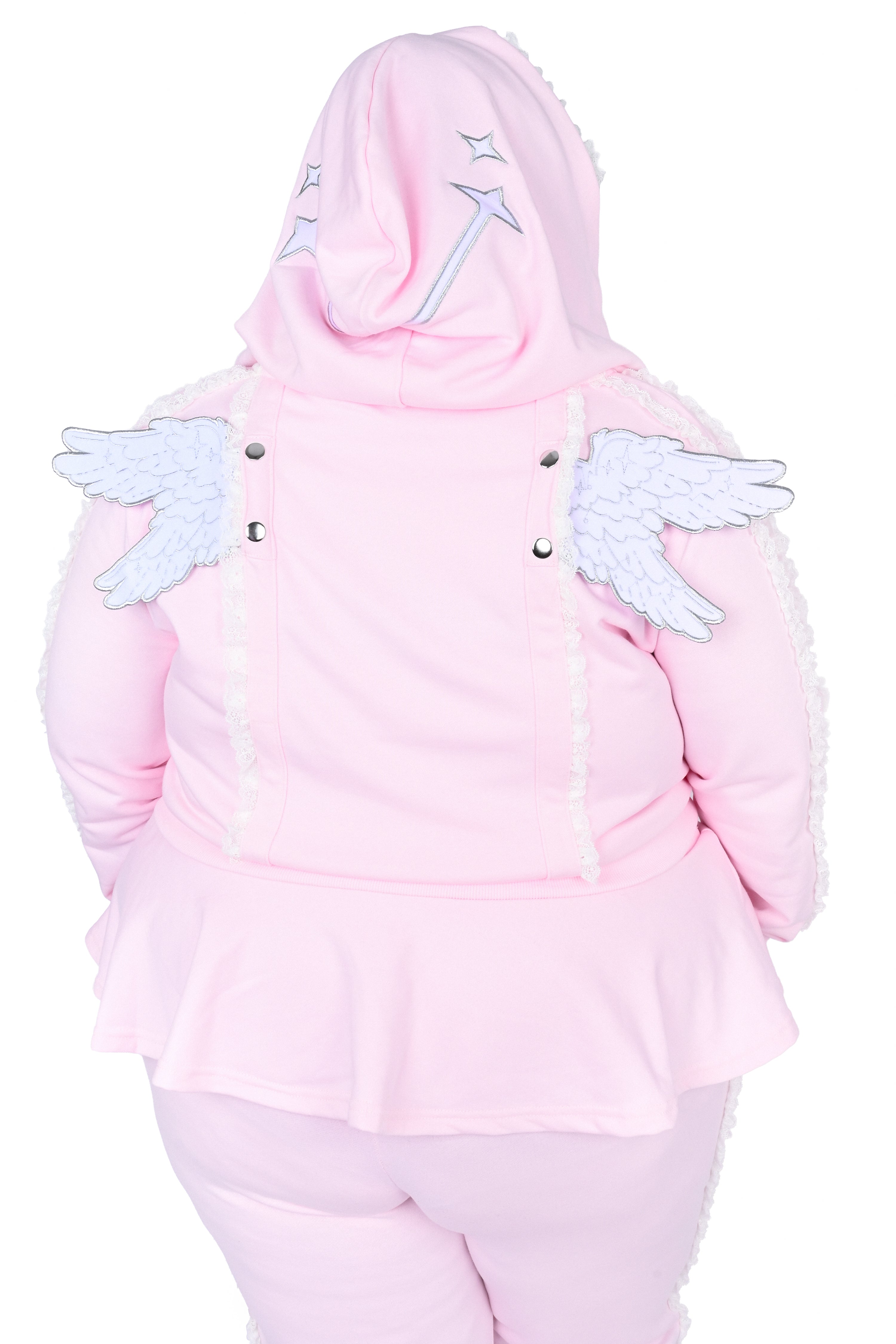 Halo Angel Wing Hoodie - Pink