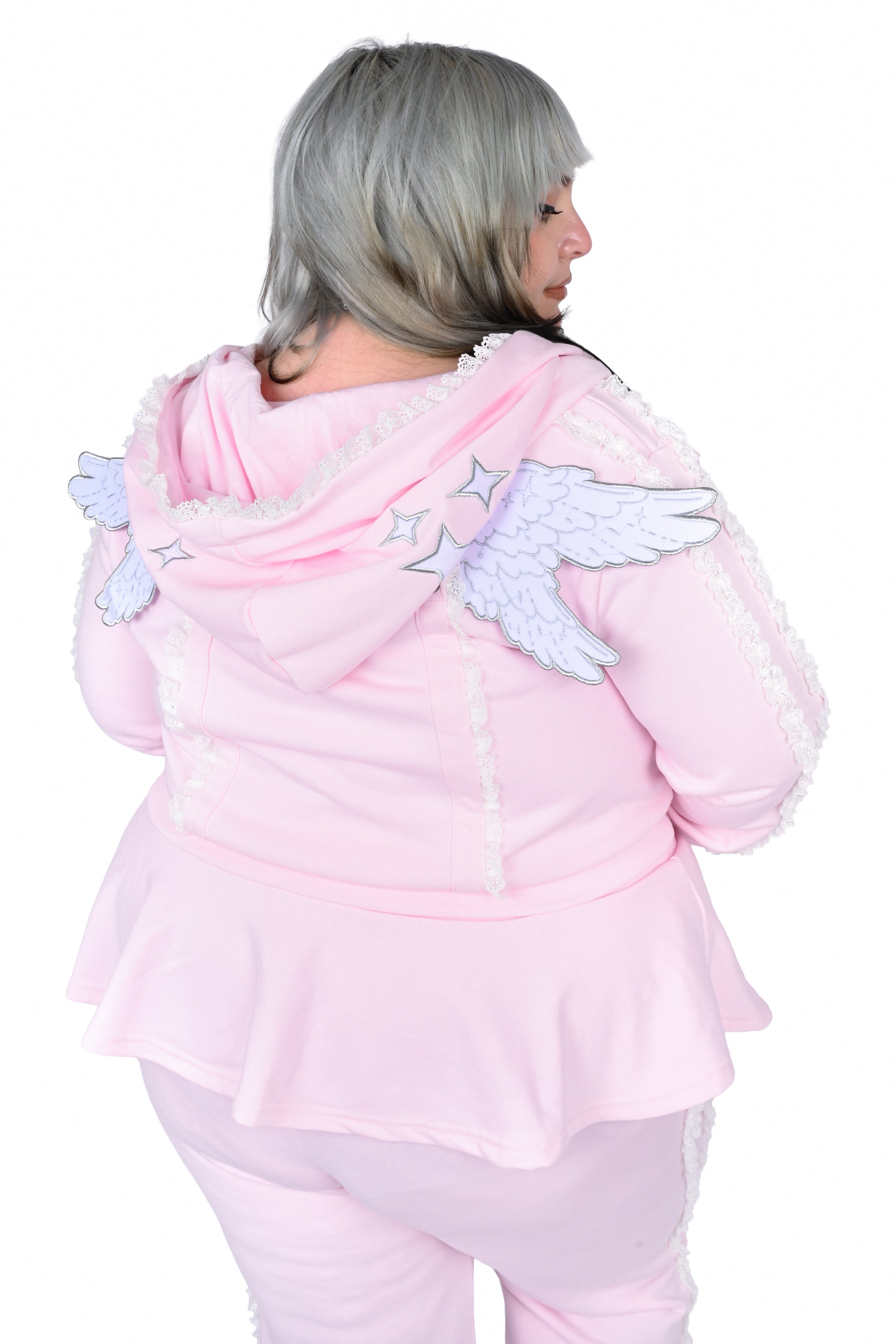 Halo Angel Wing Hoodie - Pink
