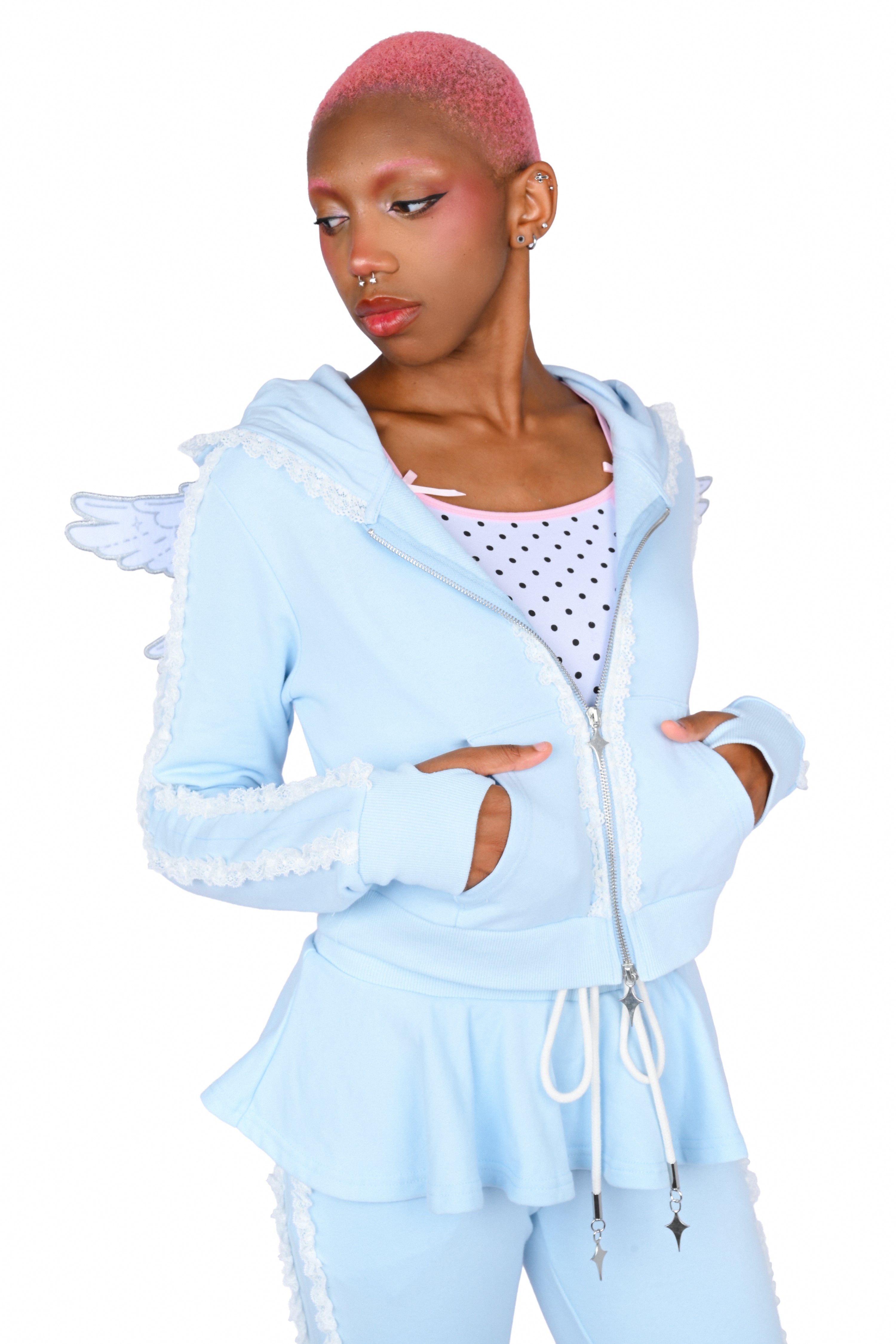 Halo Angel Wing Hoodie - Blue