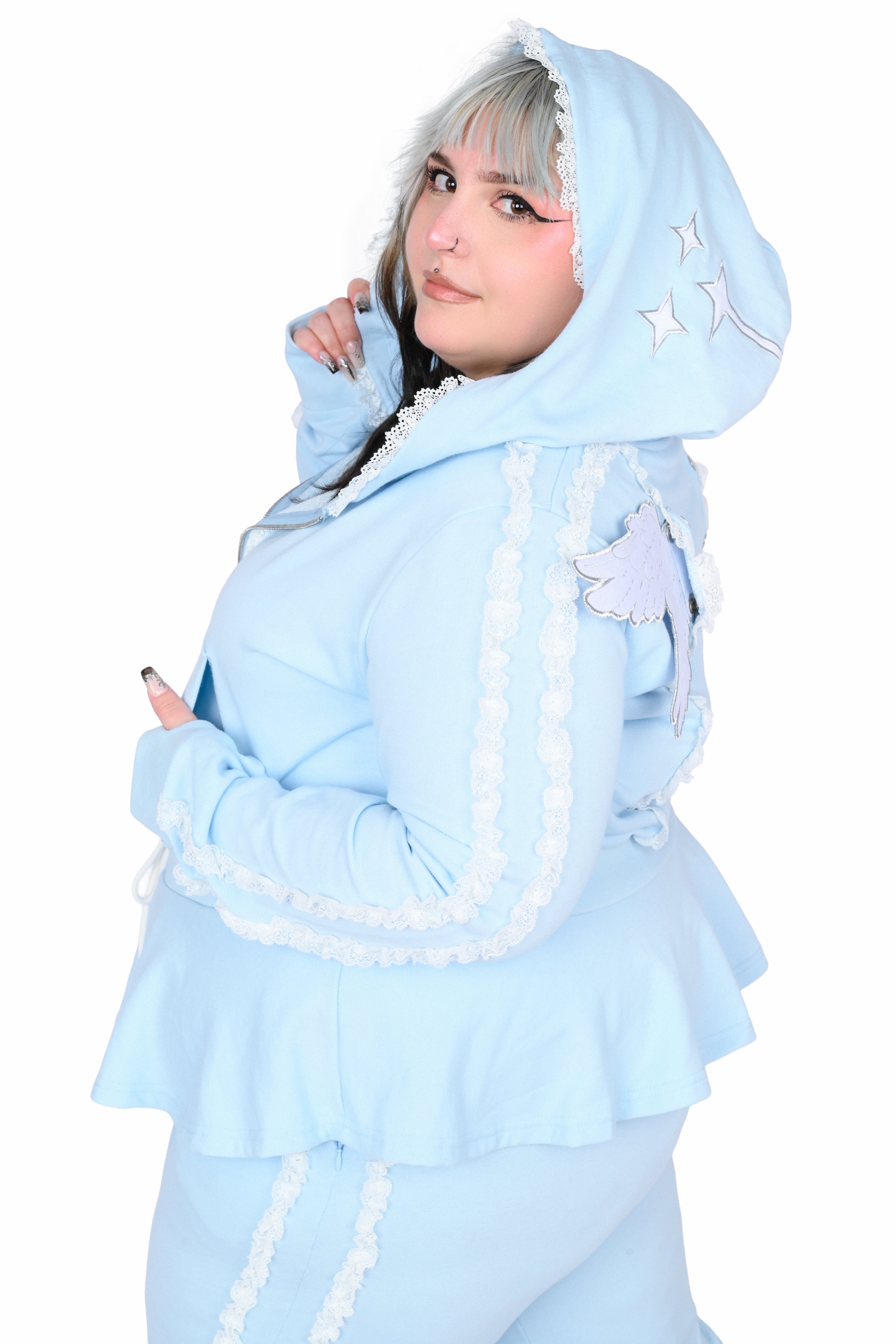 Halo Angel Wing Hoodie - Blue