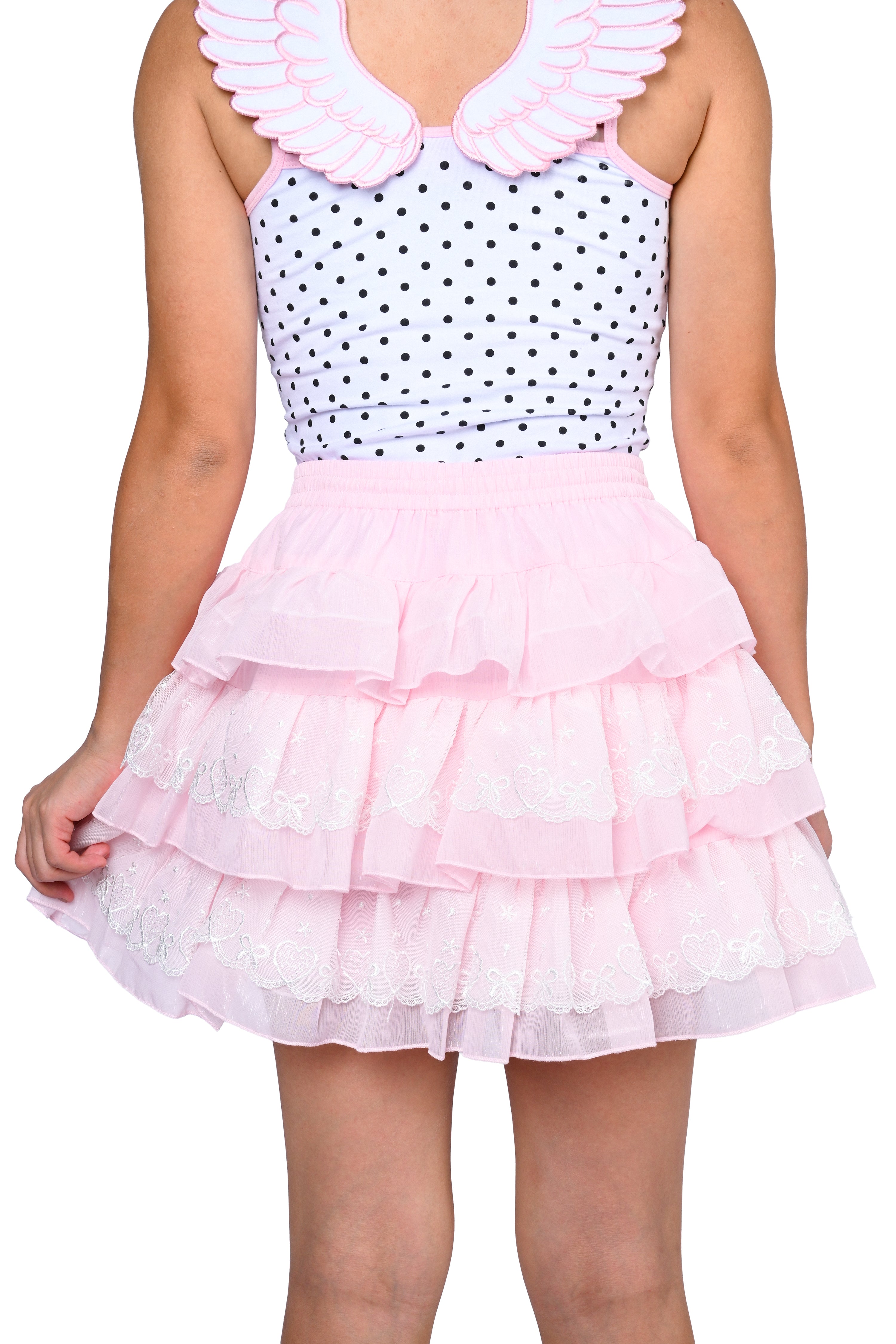 April Tiered Ruffle Skort - Pink