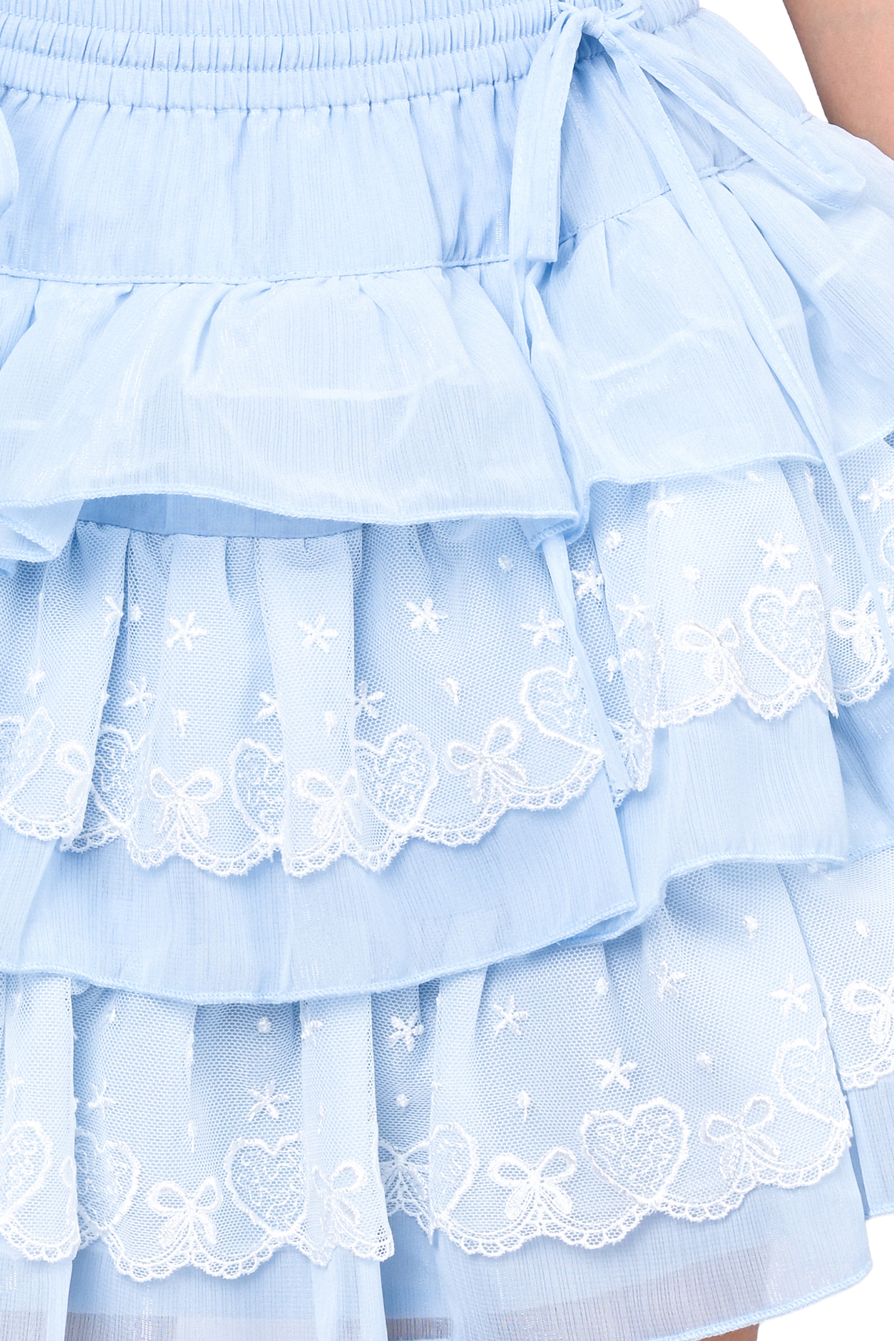 April Tiered Ruffle Skort - Sky Blue