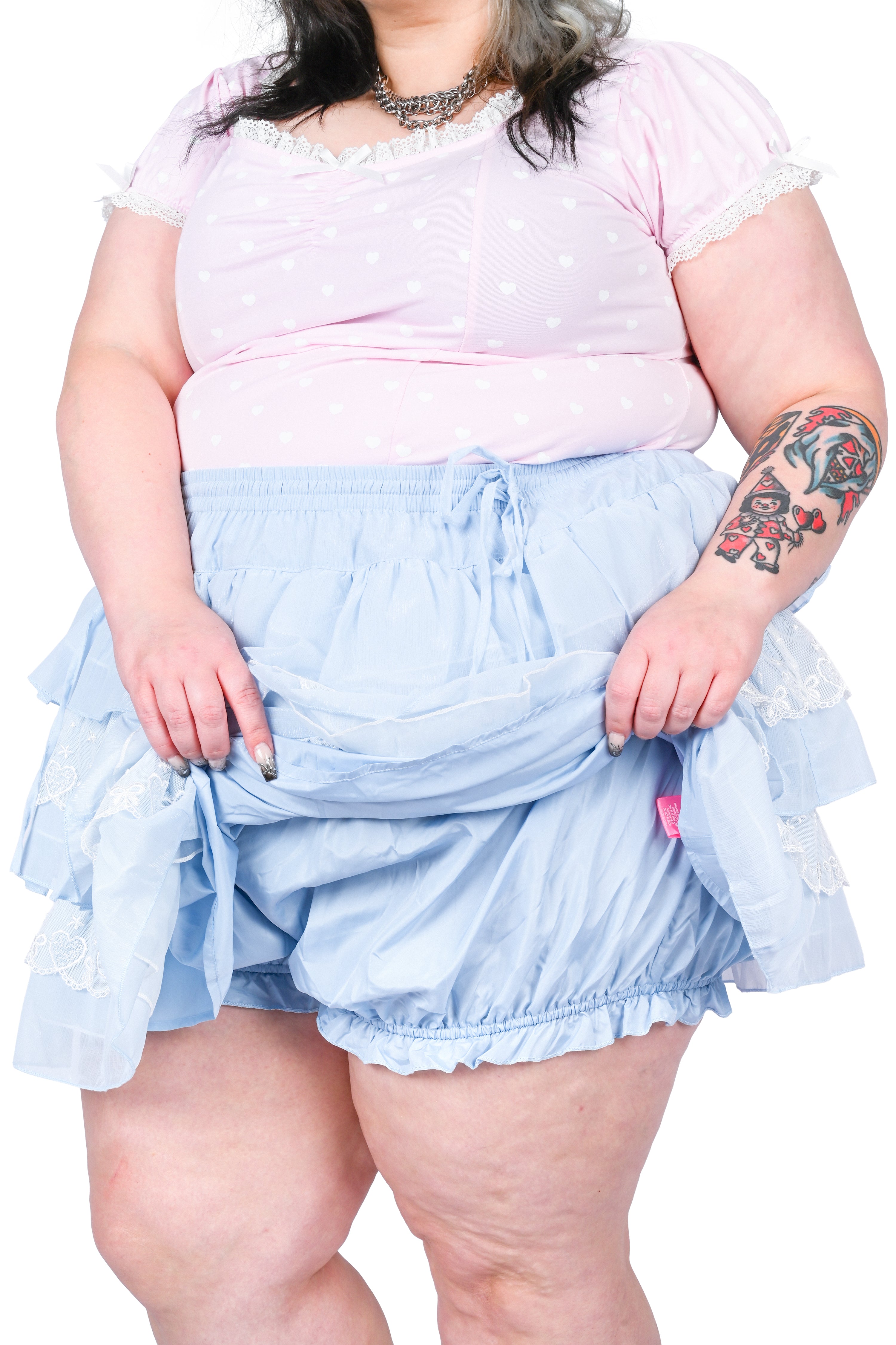 April Tiered Ruffle Skort - Sky Blue