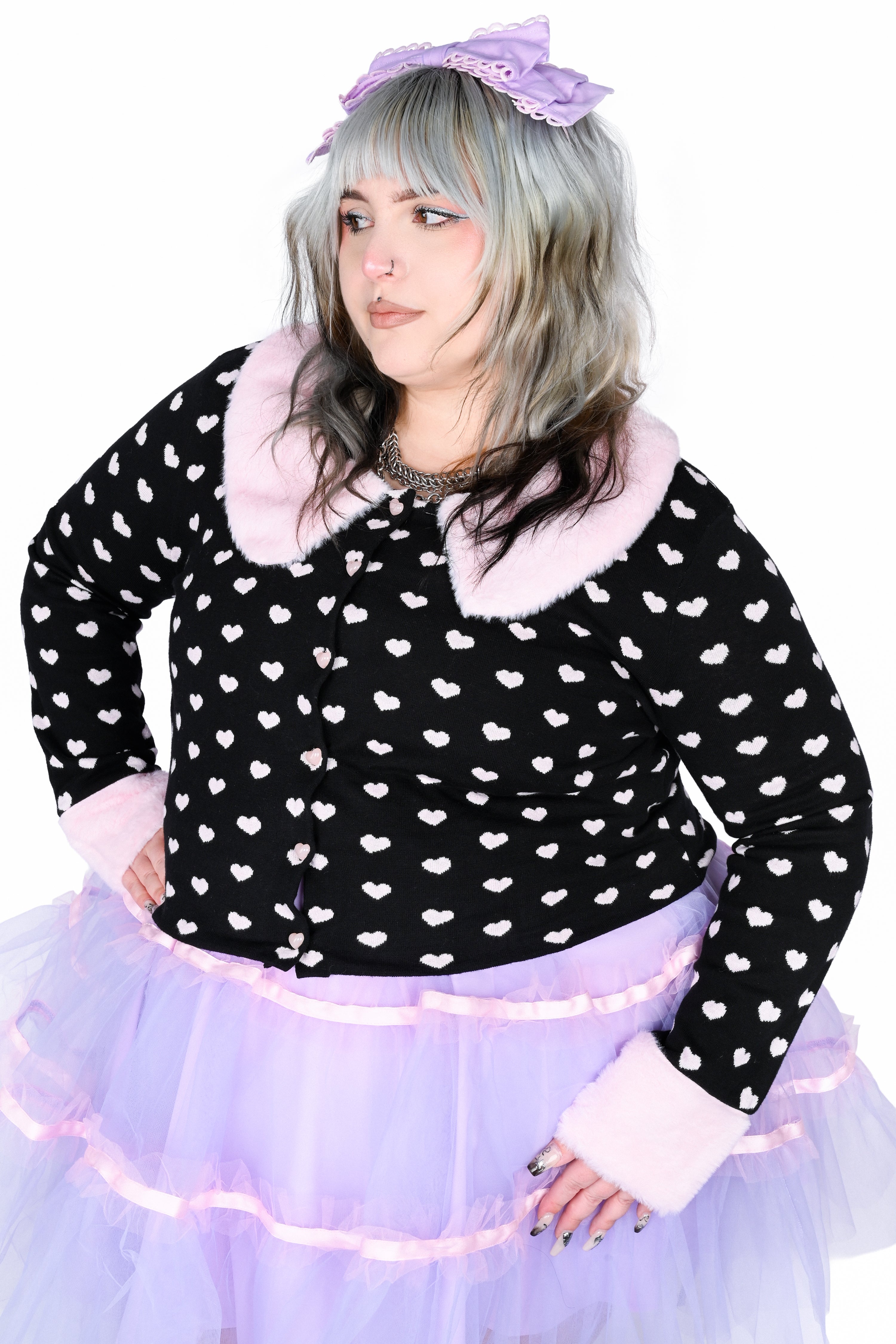 Coco Cardigan - Pink and Black