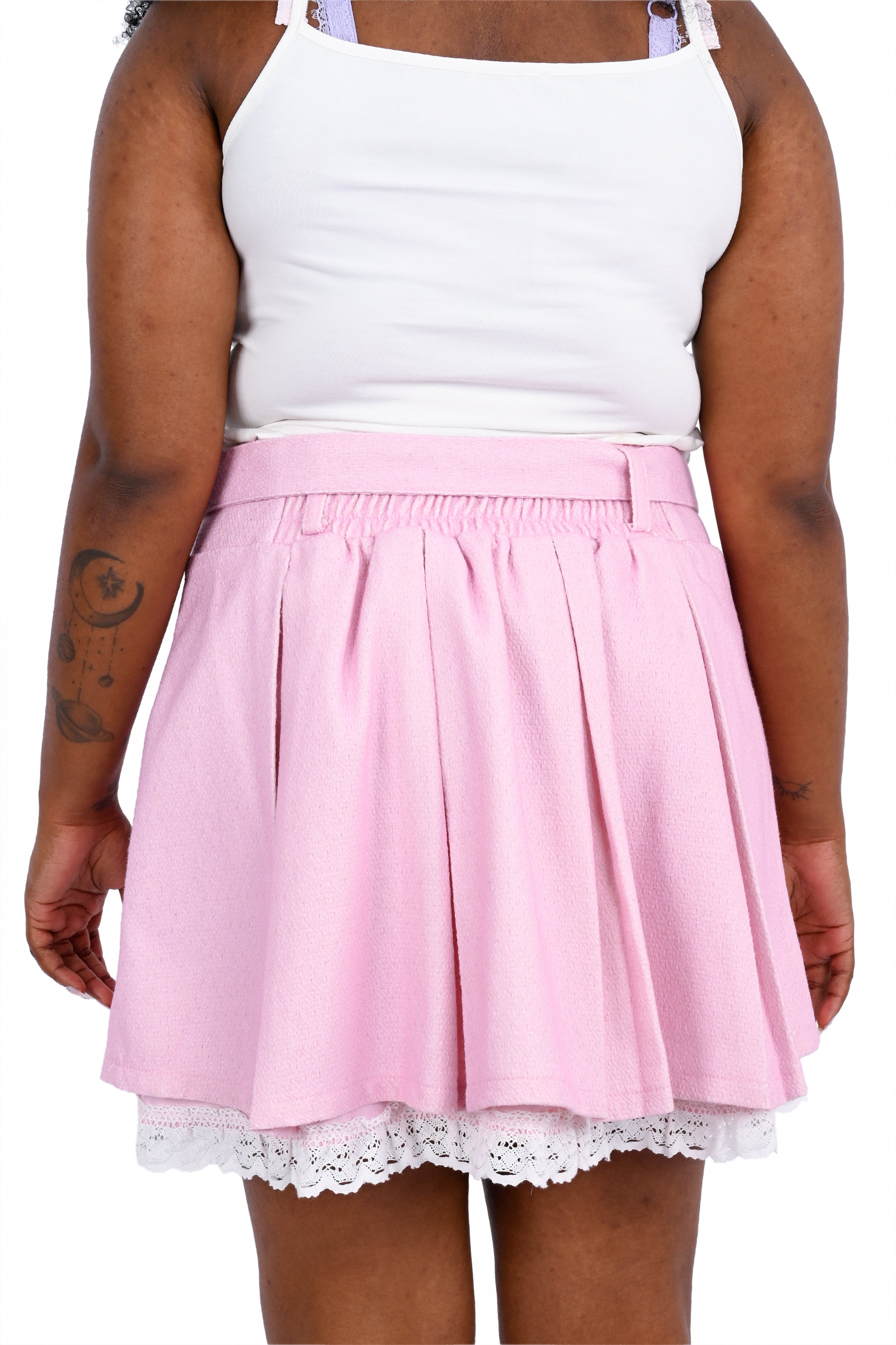 Charlotte Pleated Skirt - Pink/White