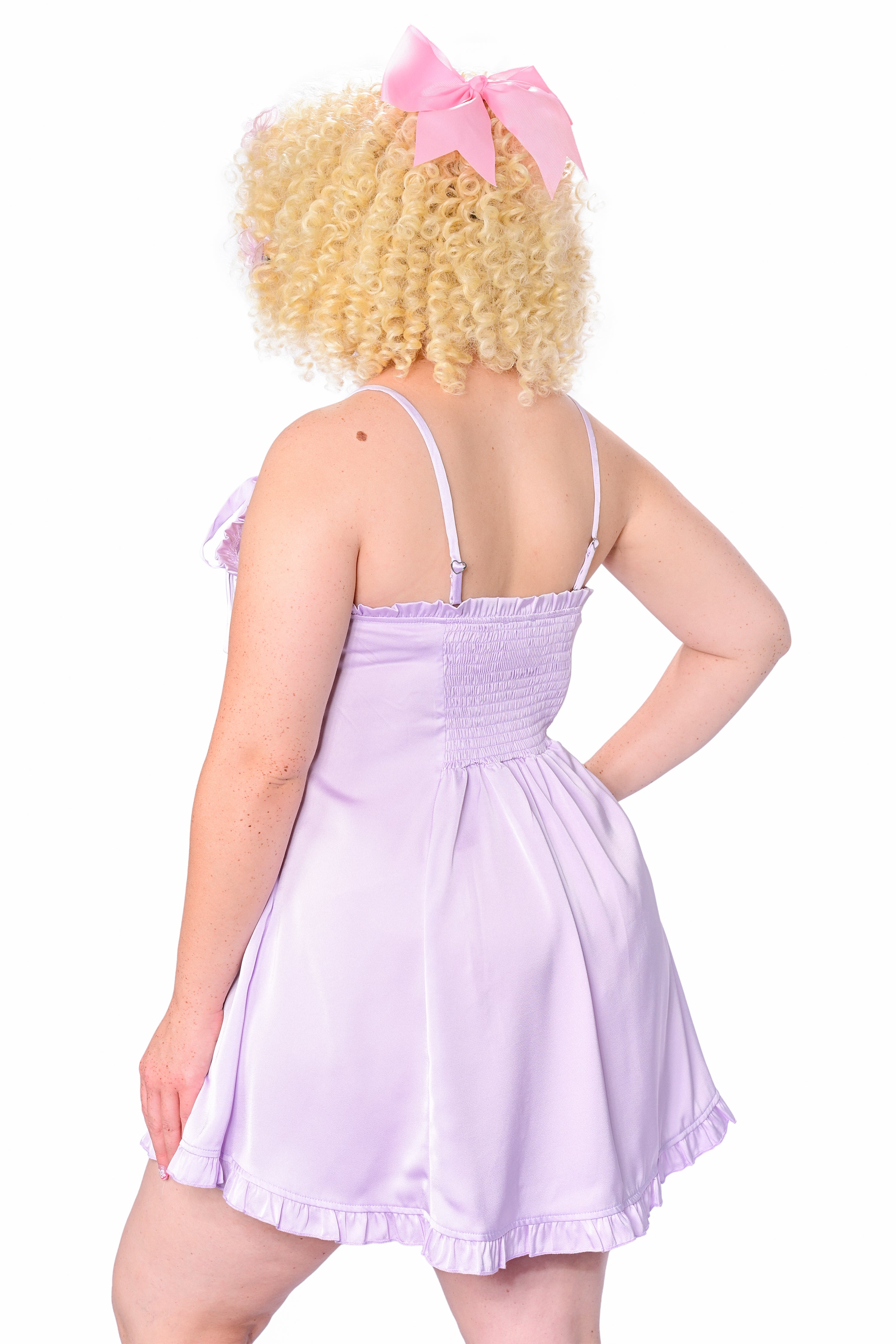 Lullaby Satin Slip Dress - Lavender