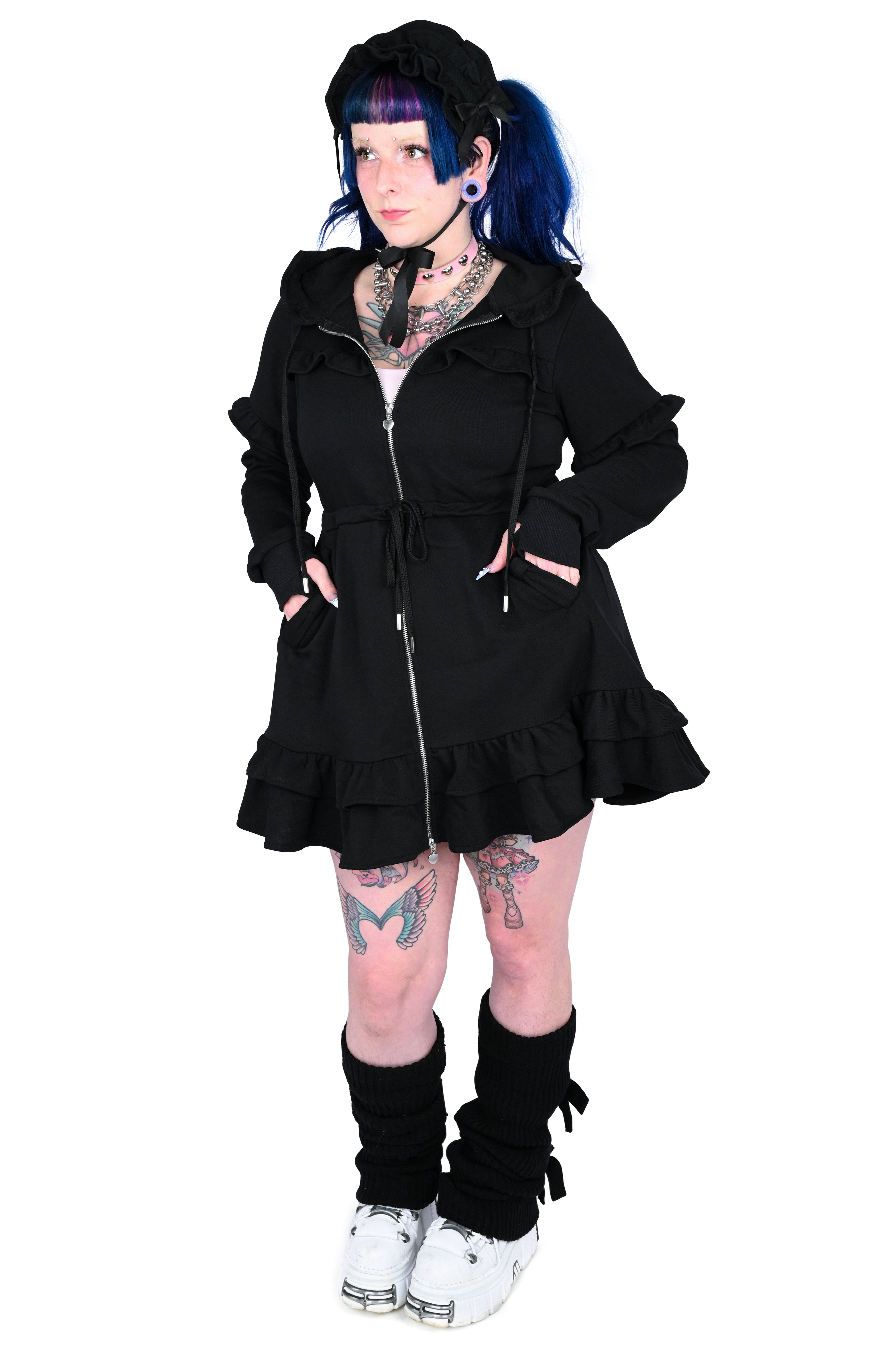 Daydream Hoodie Dress Set - Black