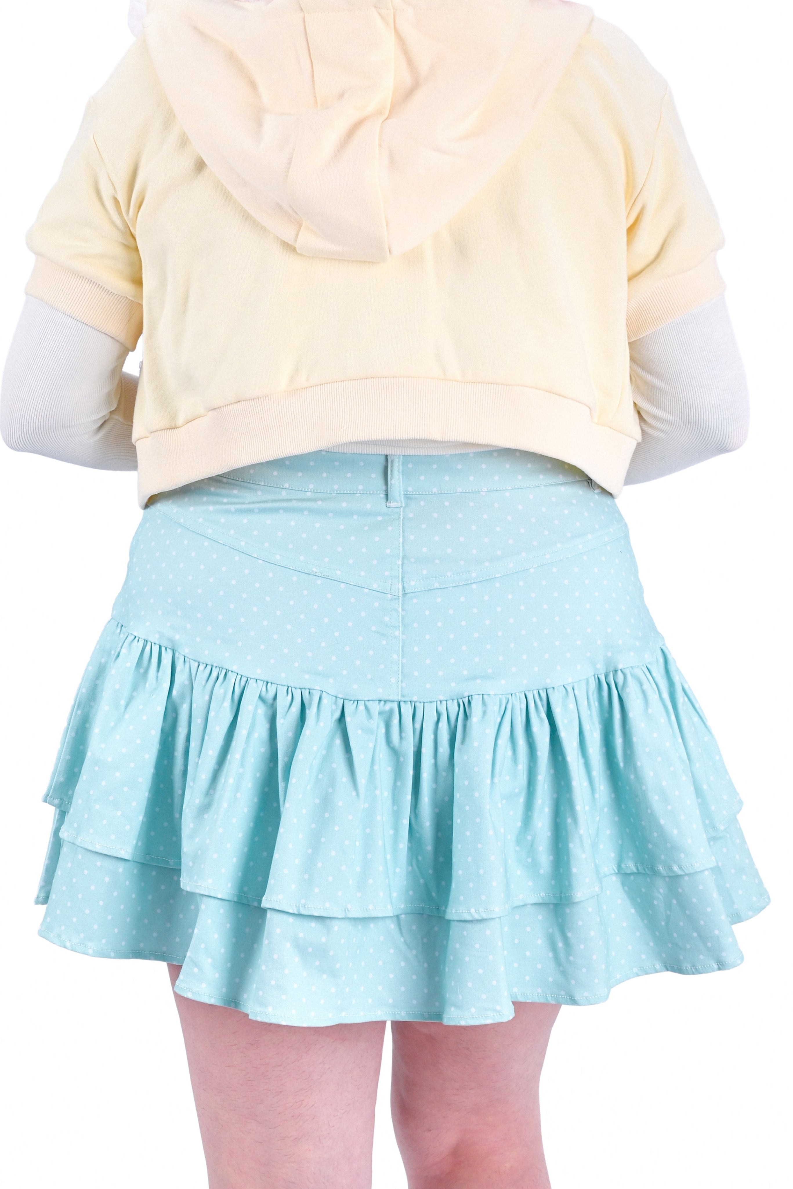 Dreamy Dots Denim Ruffle Skirt - Mint - 2X-5X left!! – My Violet