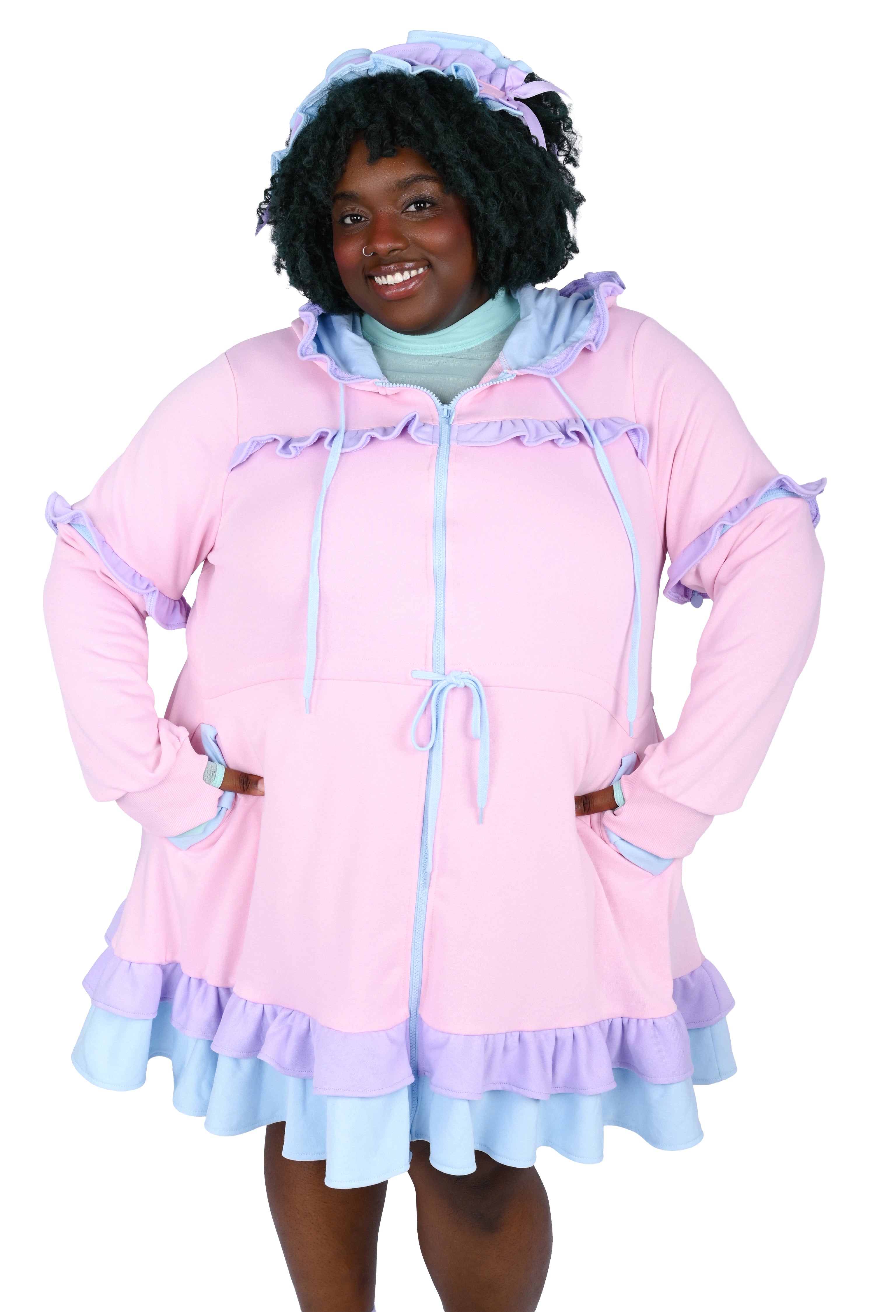 はるな Rosarymoon Lacy Hoodie Dress Daydream Hoodie Dress Set - Pink – My Violet