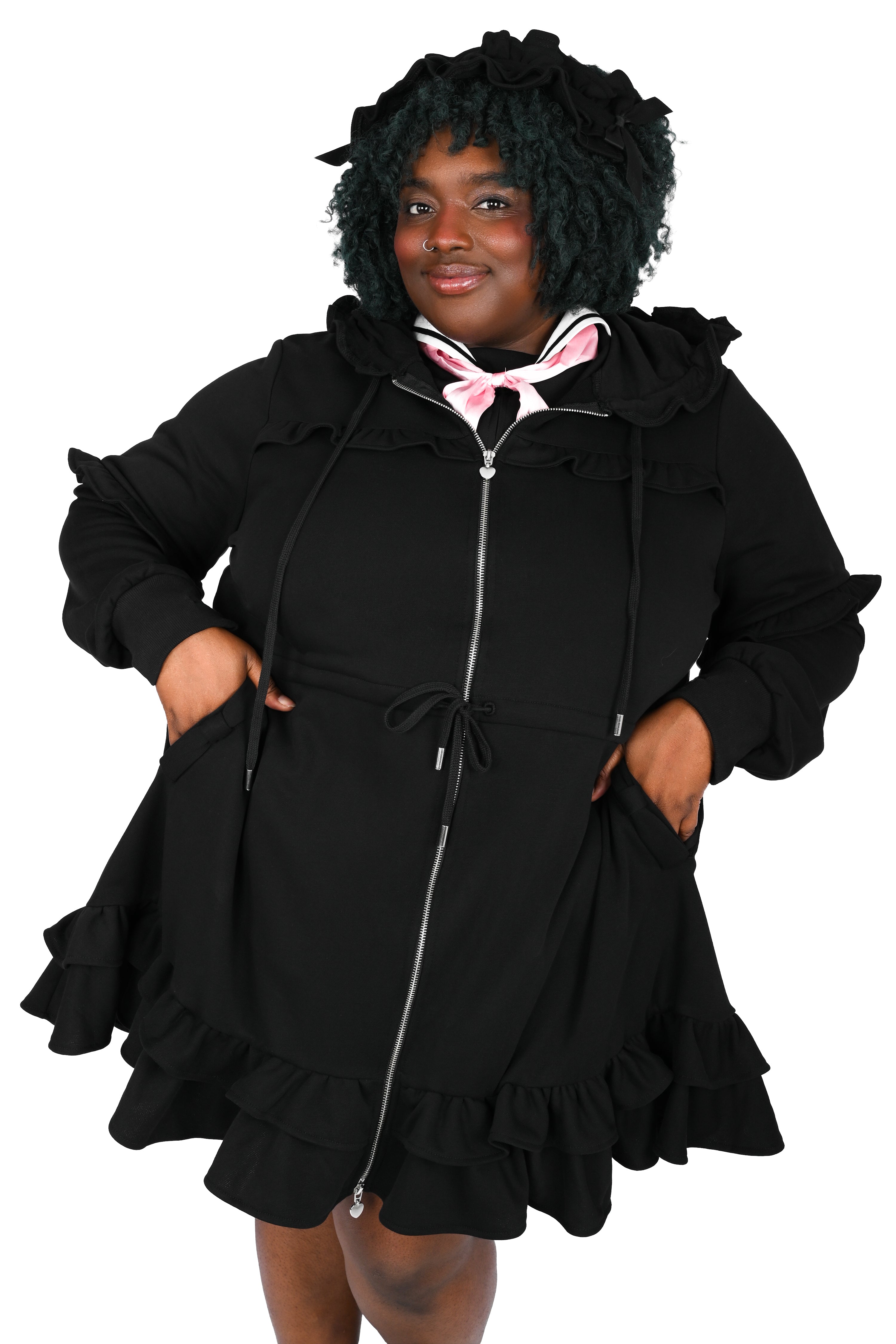 Daydream Hoodie Dress Set - Black