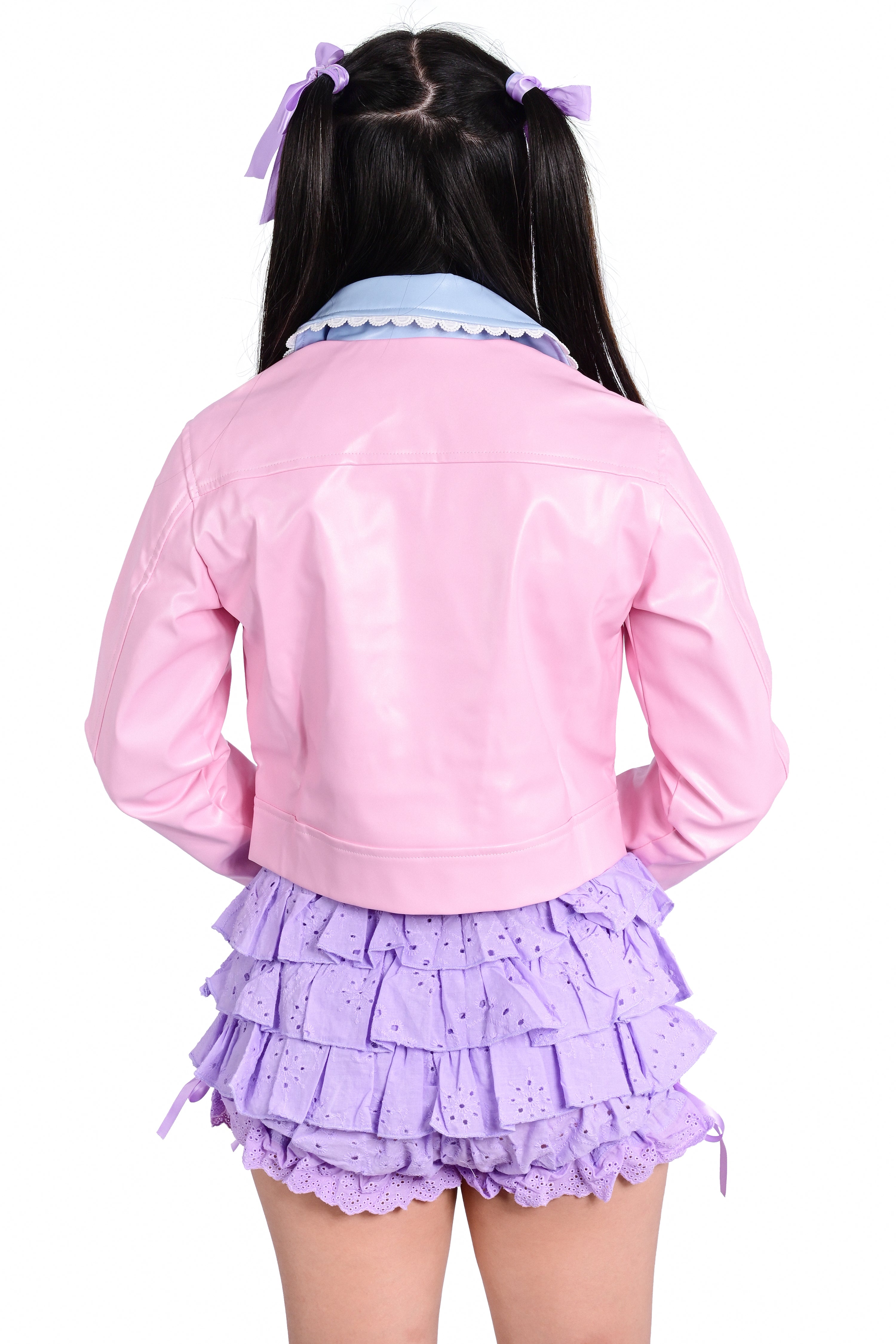 Candy Cruiser Cropped Moto Jacket - Bubblegum