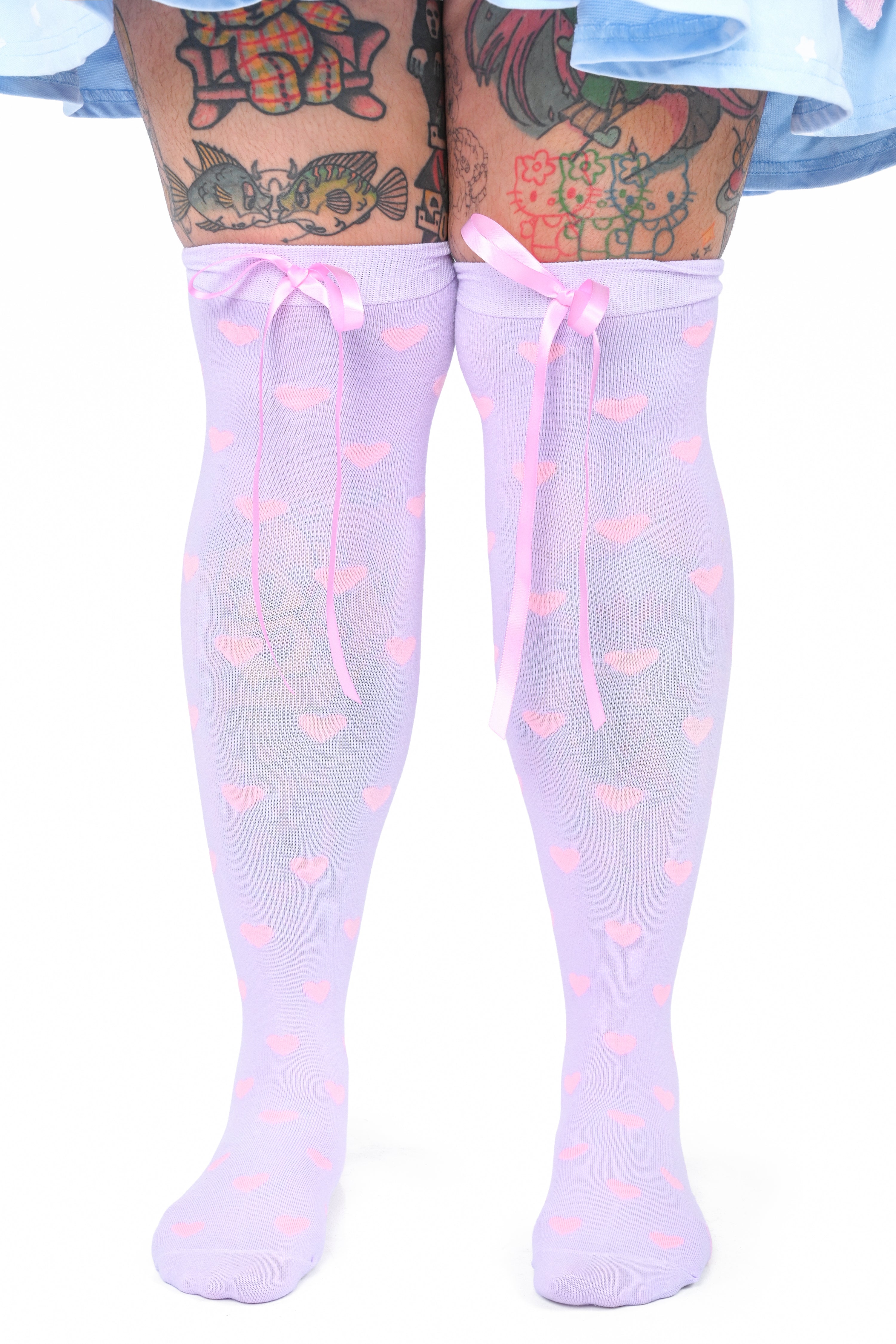 Heavenly Heart Over Knee Socks - Lavender/Pink – My Violet Heavenly Heart Over Knee Socks - Lavender/Pink – My Violet