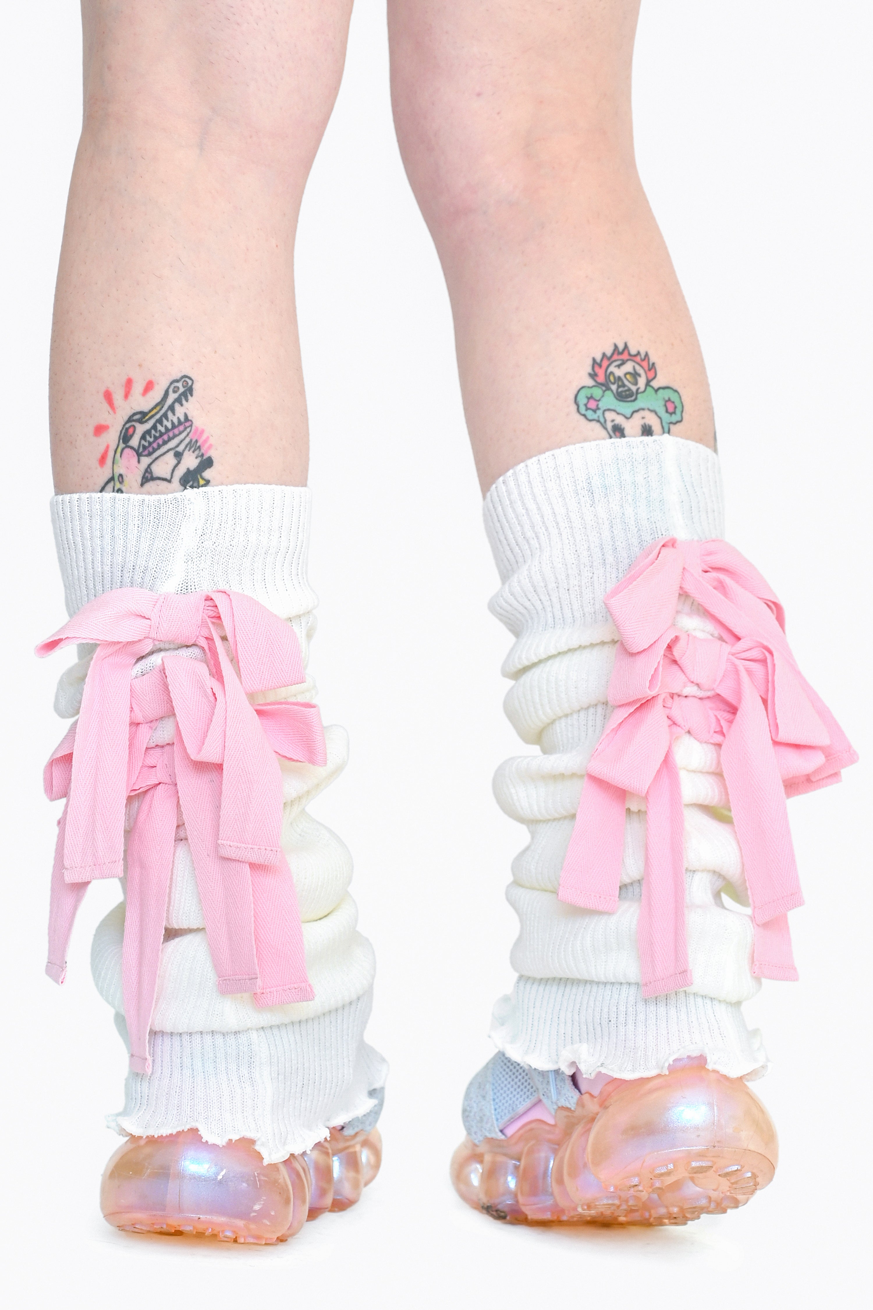 Sugar Ribbon Leg Warmers - White