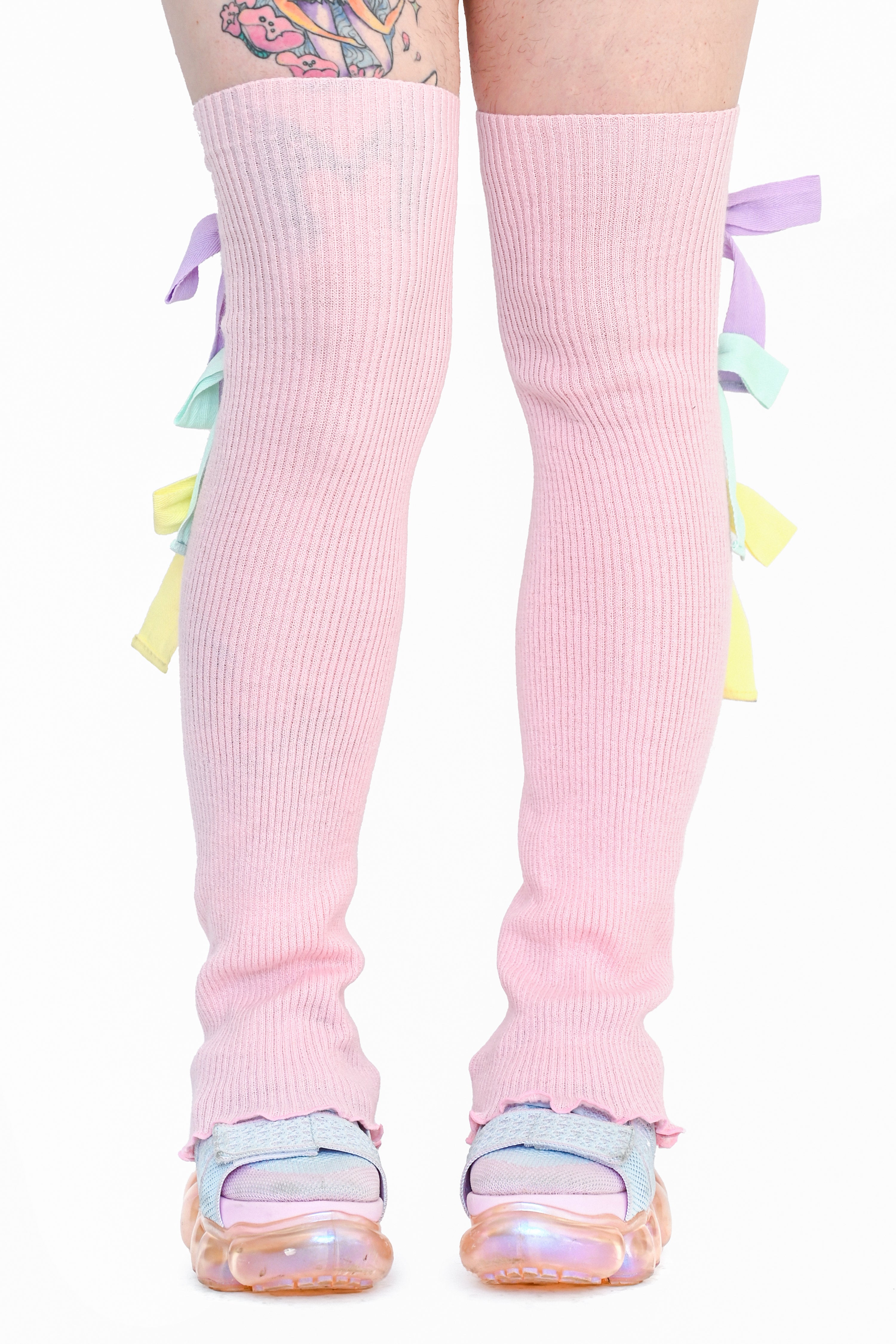 Sugar Ribbon Leg Warmers - Pink